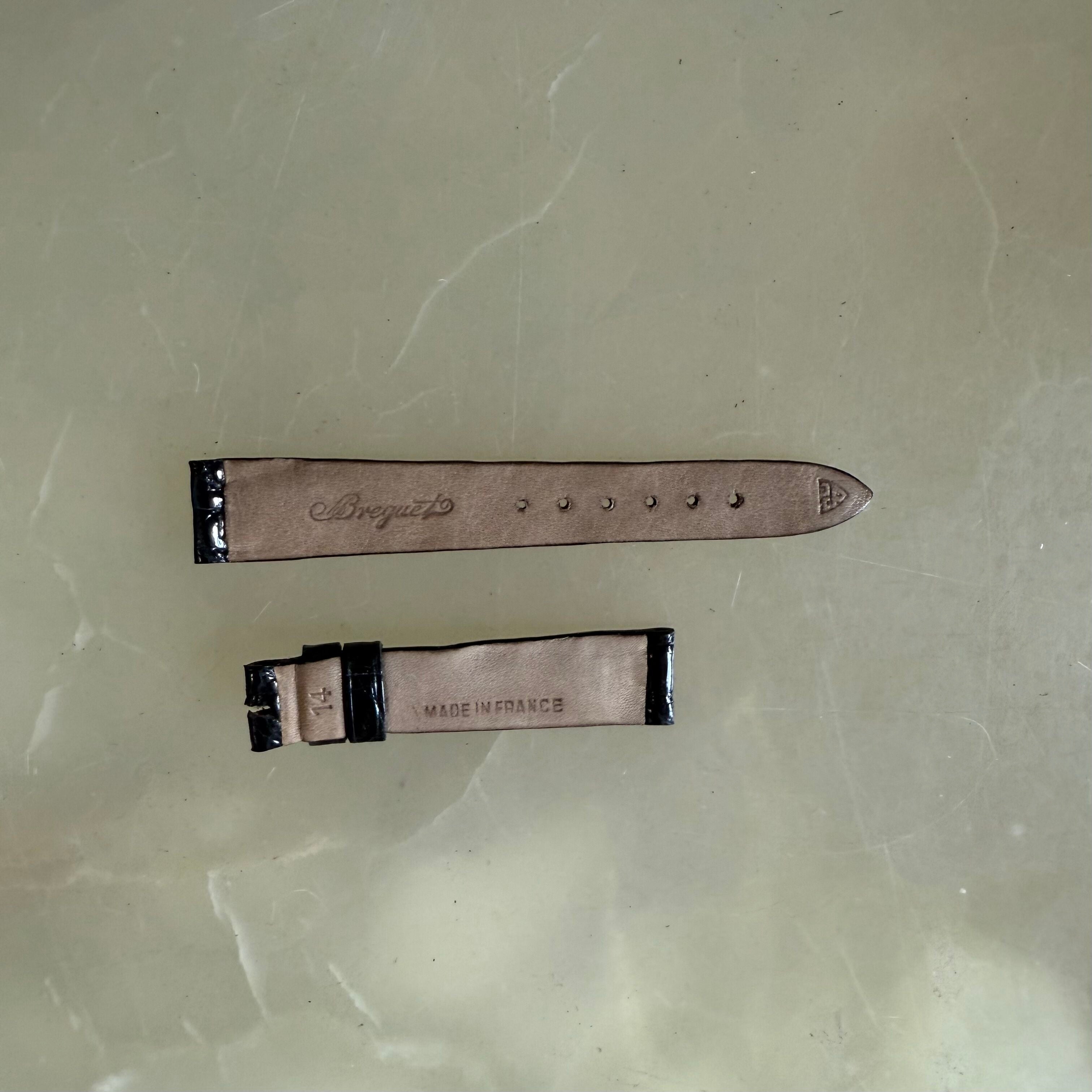 Authentic Breguet Black Crocodile Watch Strap Band 14mm