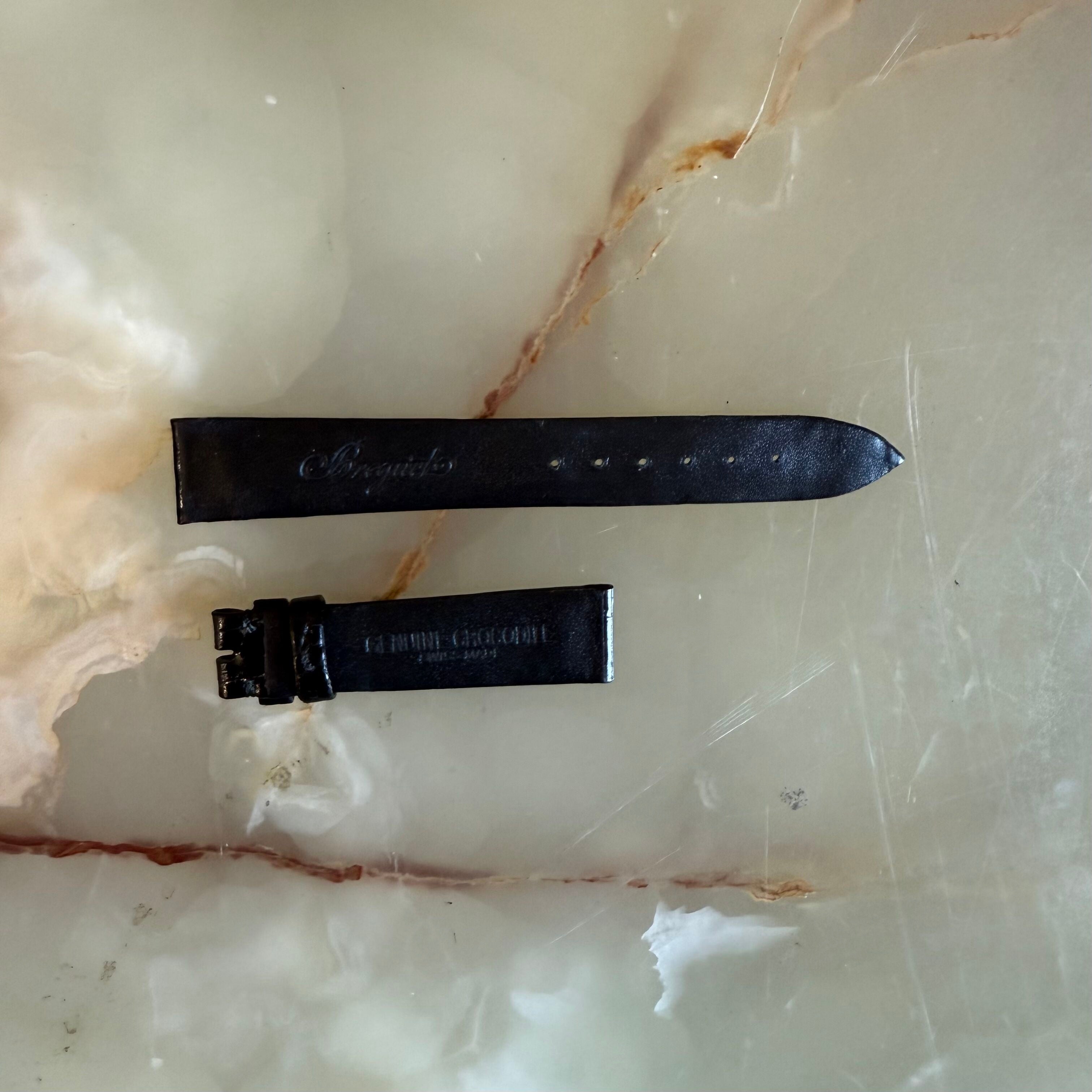 Authentic Breguet Black Crocodile Watch Strap Band 16.5mm