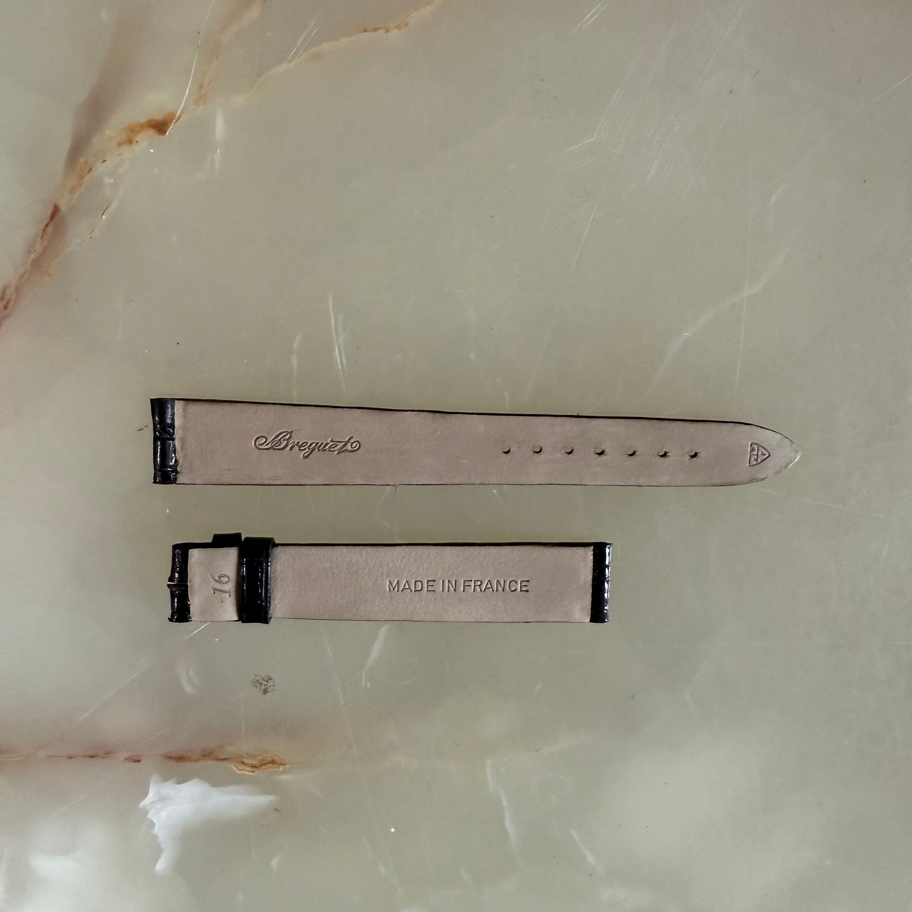 Authentic Breguet Black Crocodile Watch Strap Band 16mm