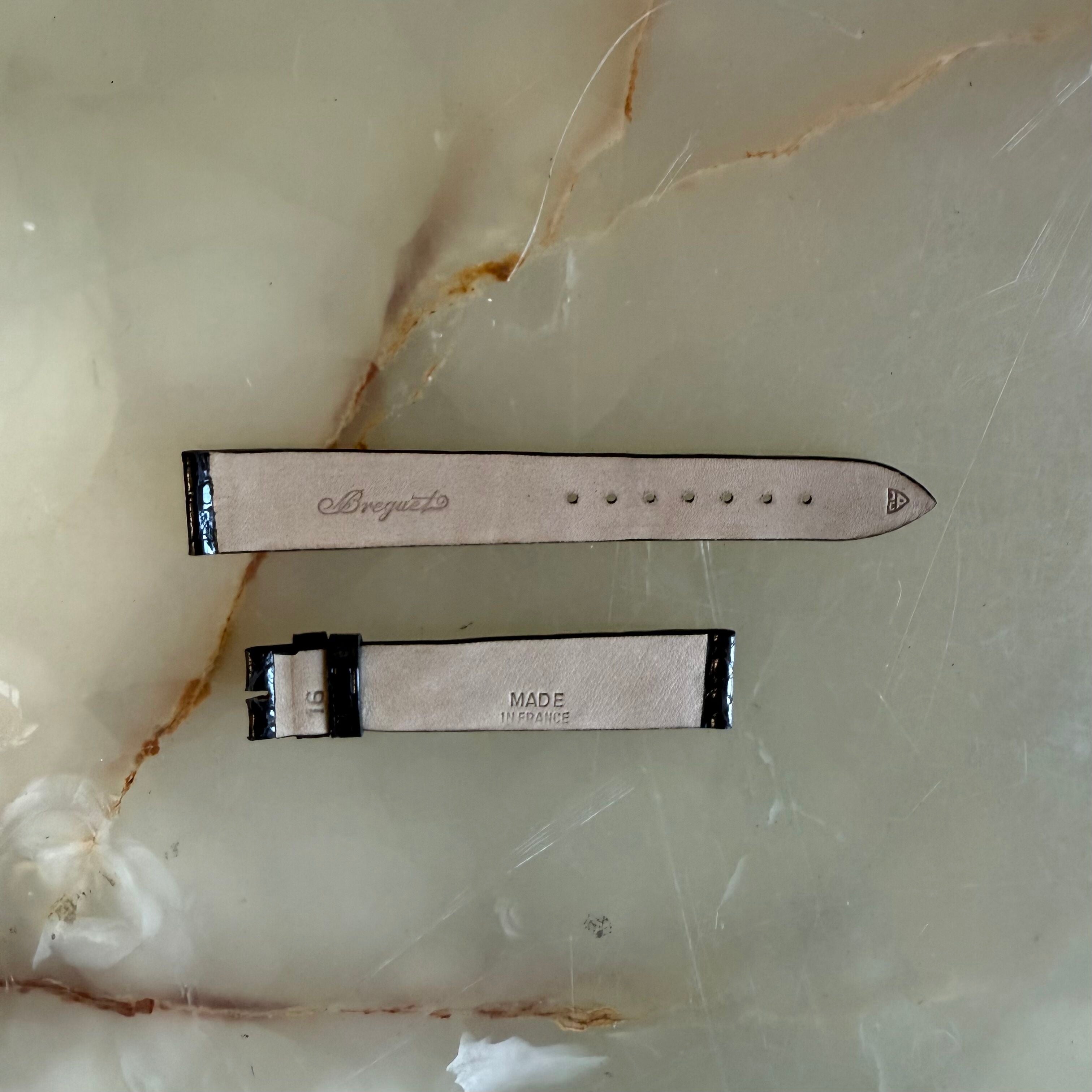 Authentic Breguet Black Crocodile Watch Strap Band 16mm