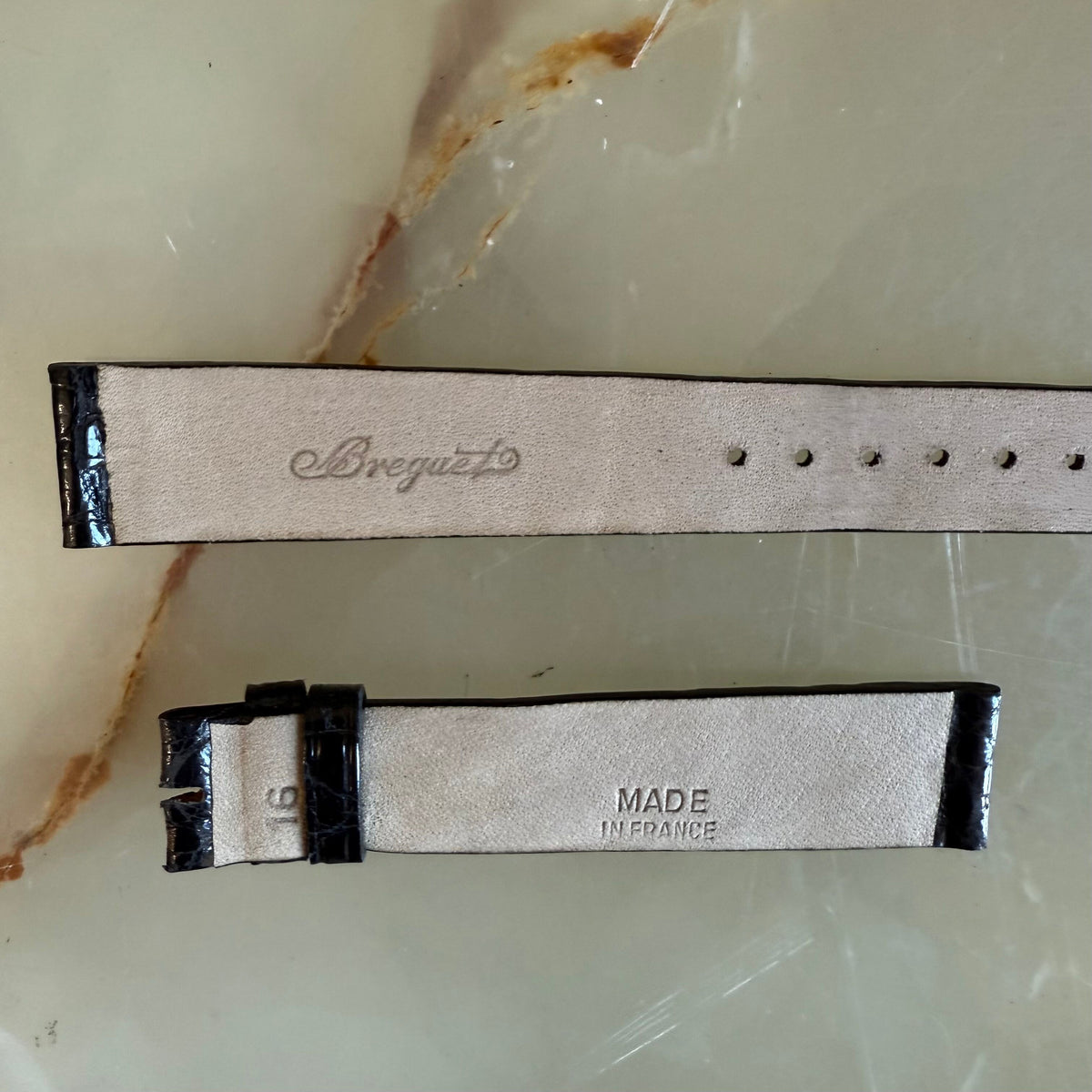 Authentic Breguet Black Crocodile Watch Strap Band 16mm