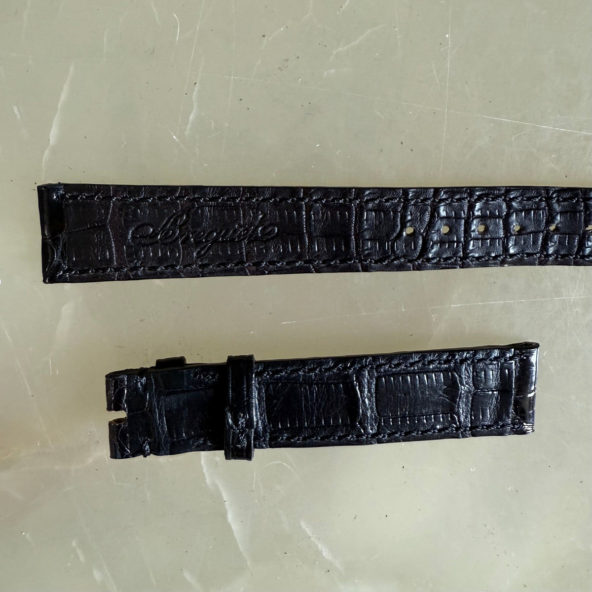 Authentic Breguet Black Crocodile Watch Strap Band 16mm