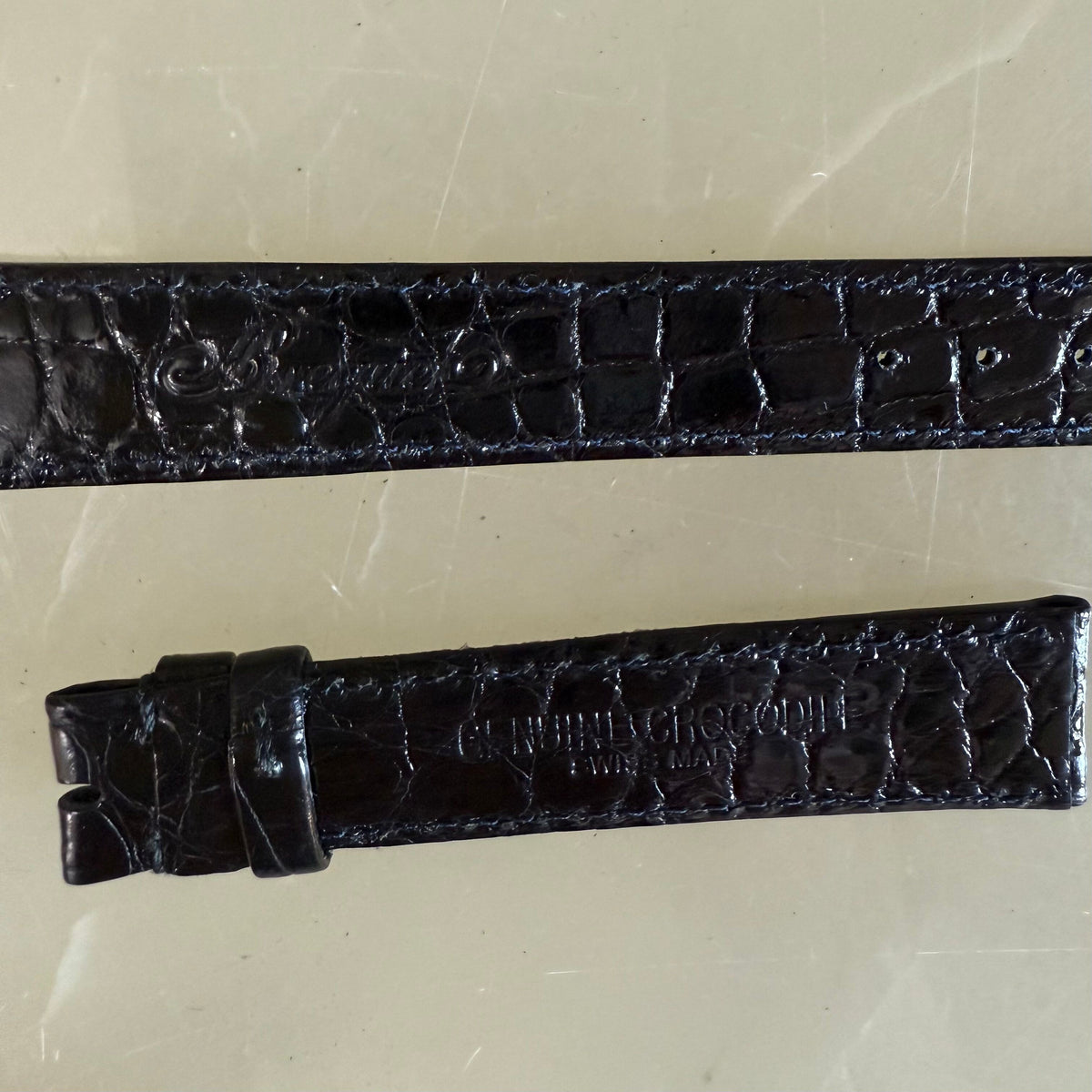 Authentic Breguet Black Crocodile Watch Strap Band 16mm