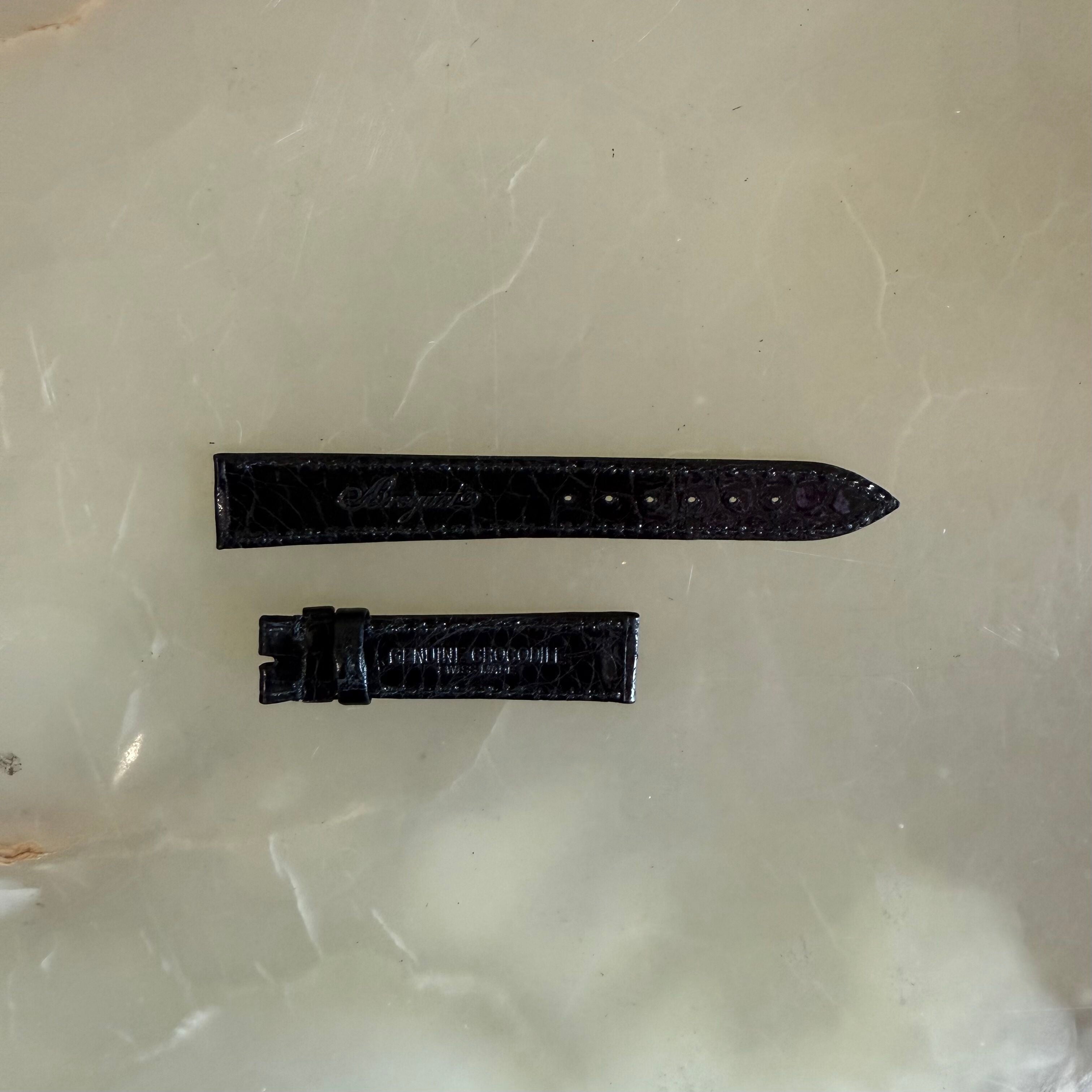 Authentic Breguet Black Crocodile Watch Strap Band 16mm Stitched