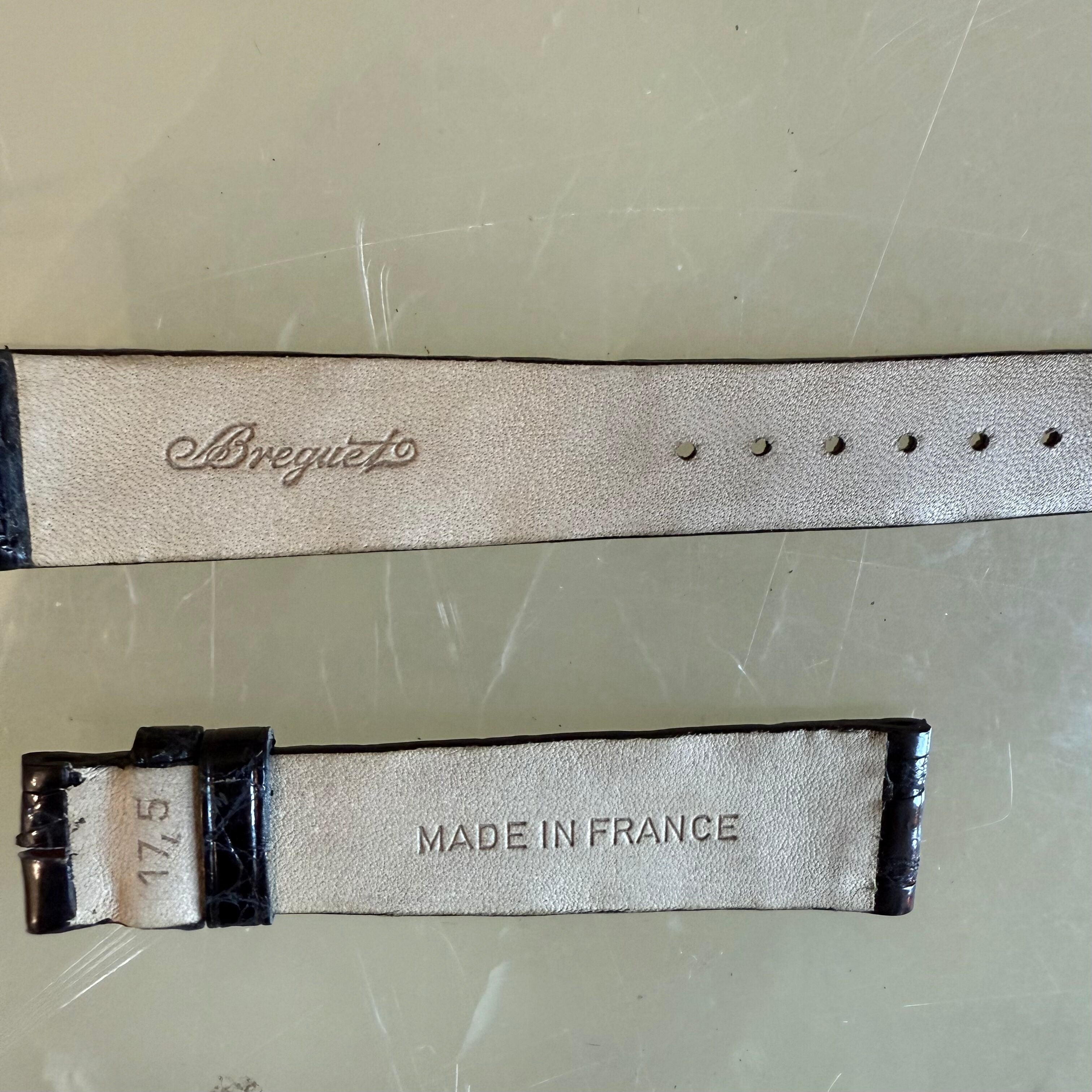 Authentic Breguet Black Crocodile Watch Strap Band 17.5mm