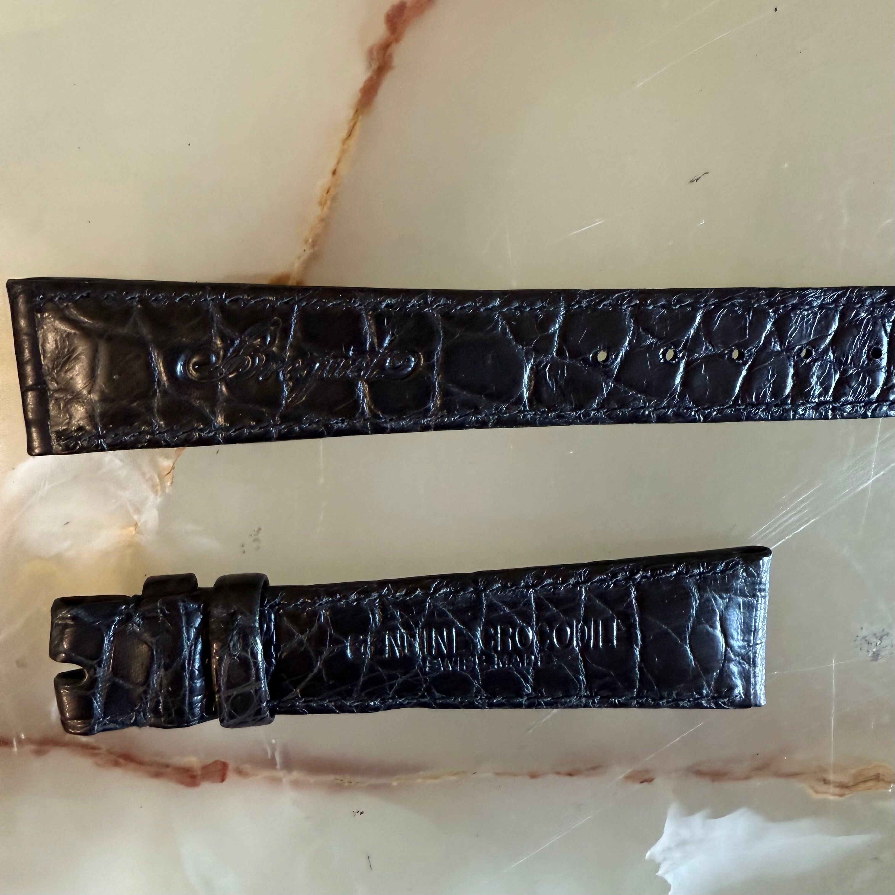 Authentic Breguet Black Crocodile Watch Strap Band 18mm