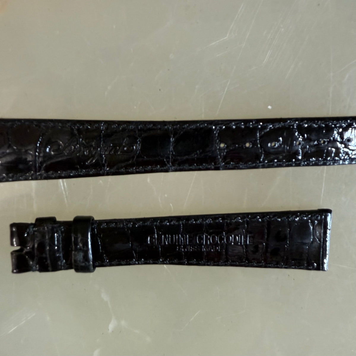 Authentic Breguet Black Crocodile Watch Strap Band 18mm Padded & Stitched