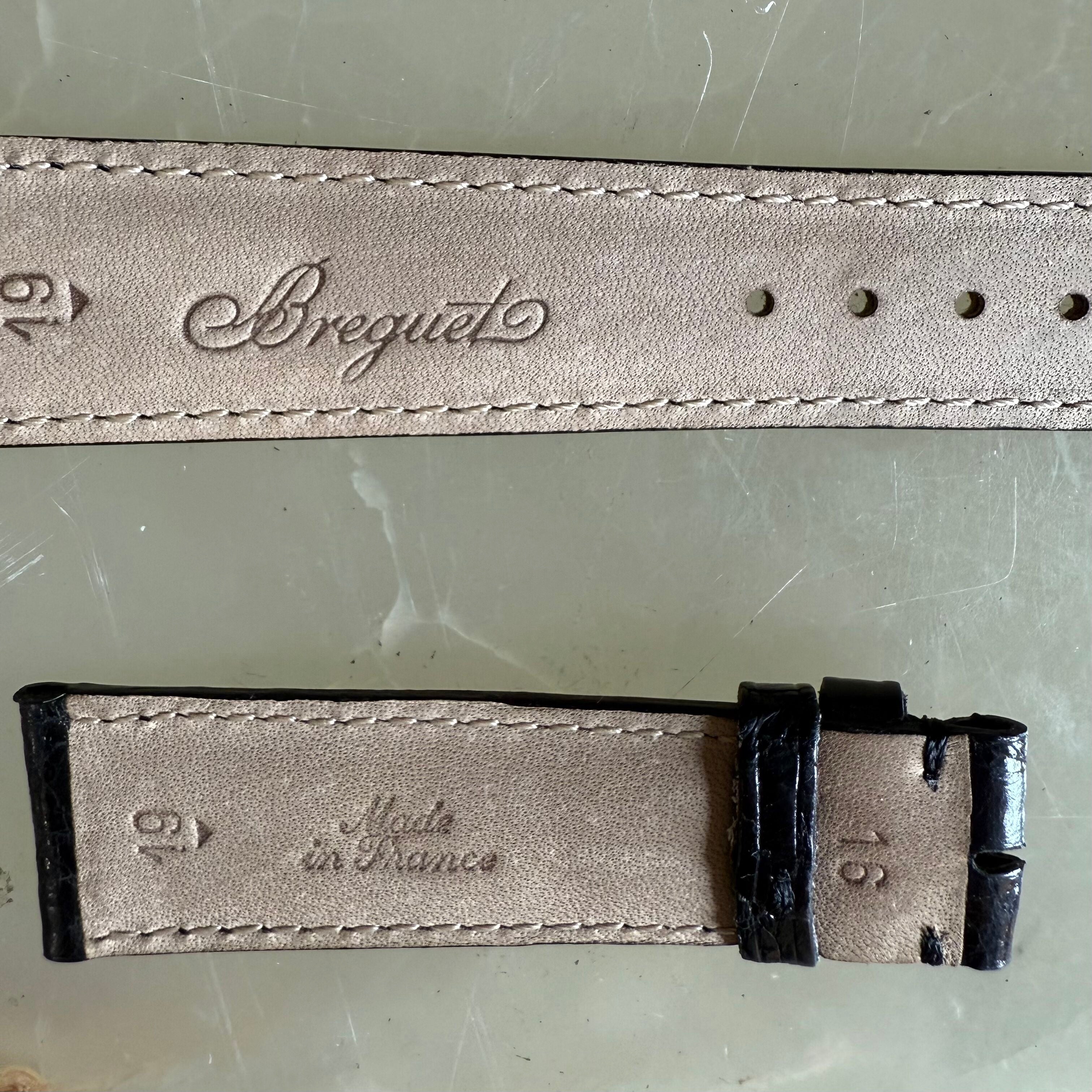 Authentic Breguet Black Crocodile Watch Strap Band 19mm