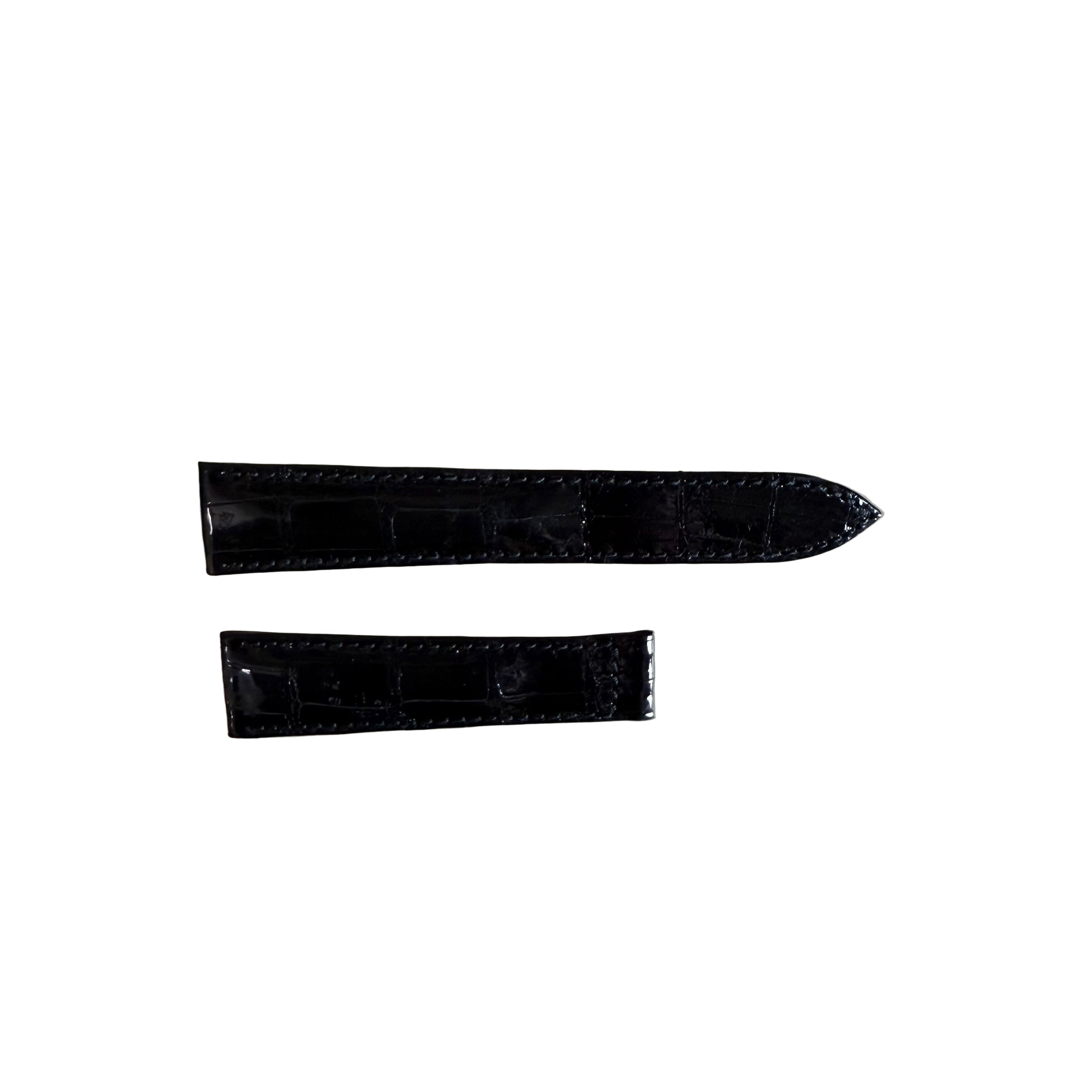Authentic Breguet Black Crocodile Watch Strap Band 19mm Padded & Stitched