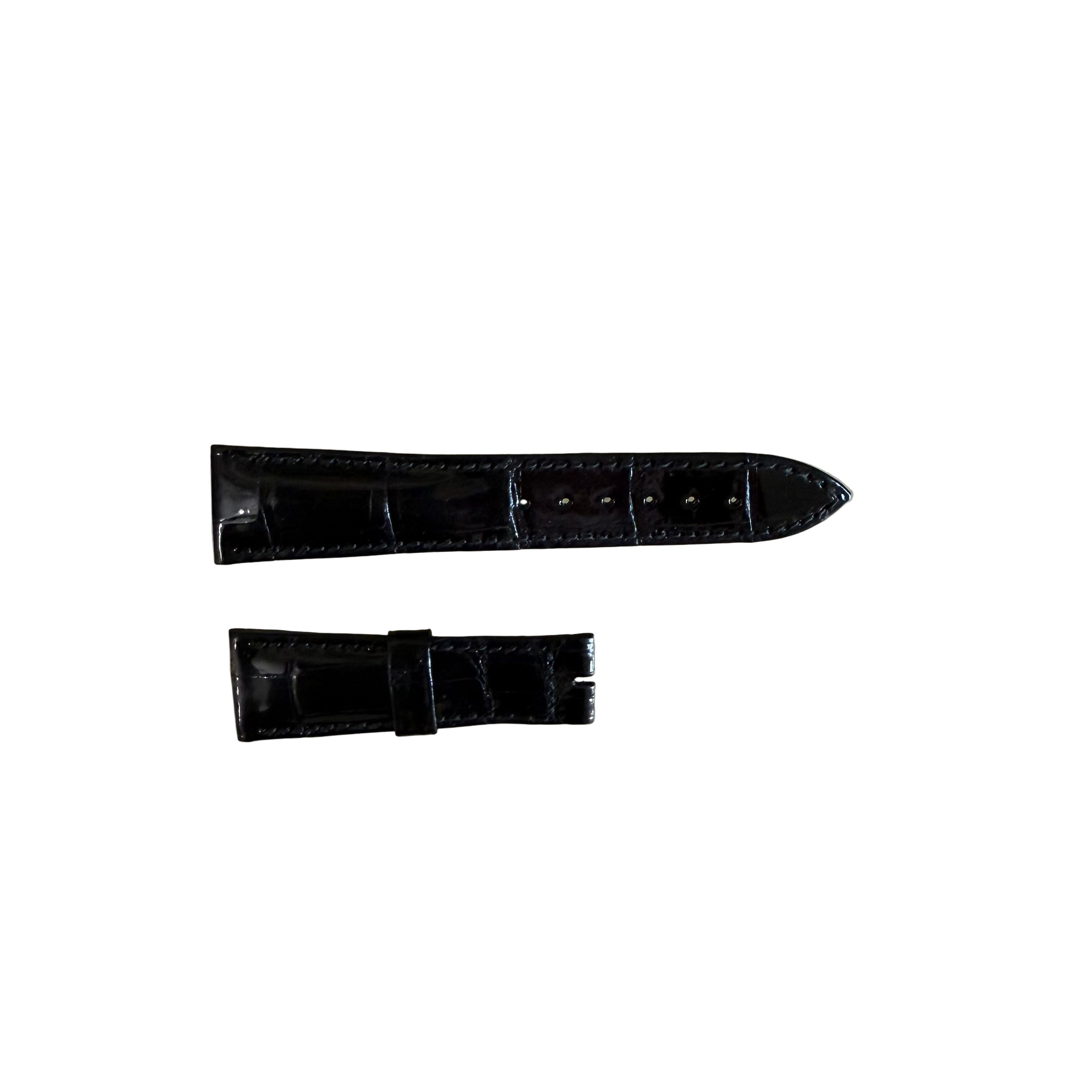 Authentic Breguet Black Crocodile Watch Strap Band 19mm Padded & Stitched