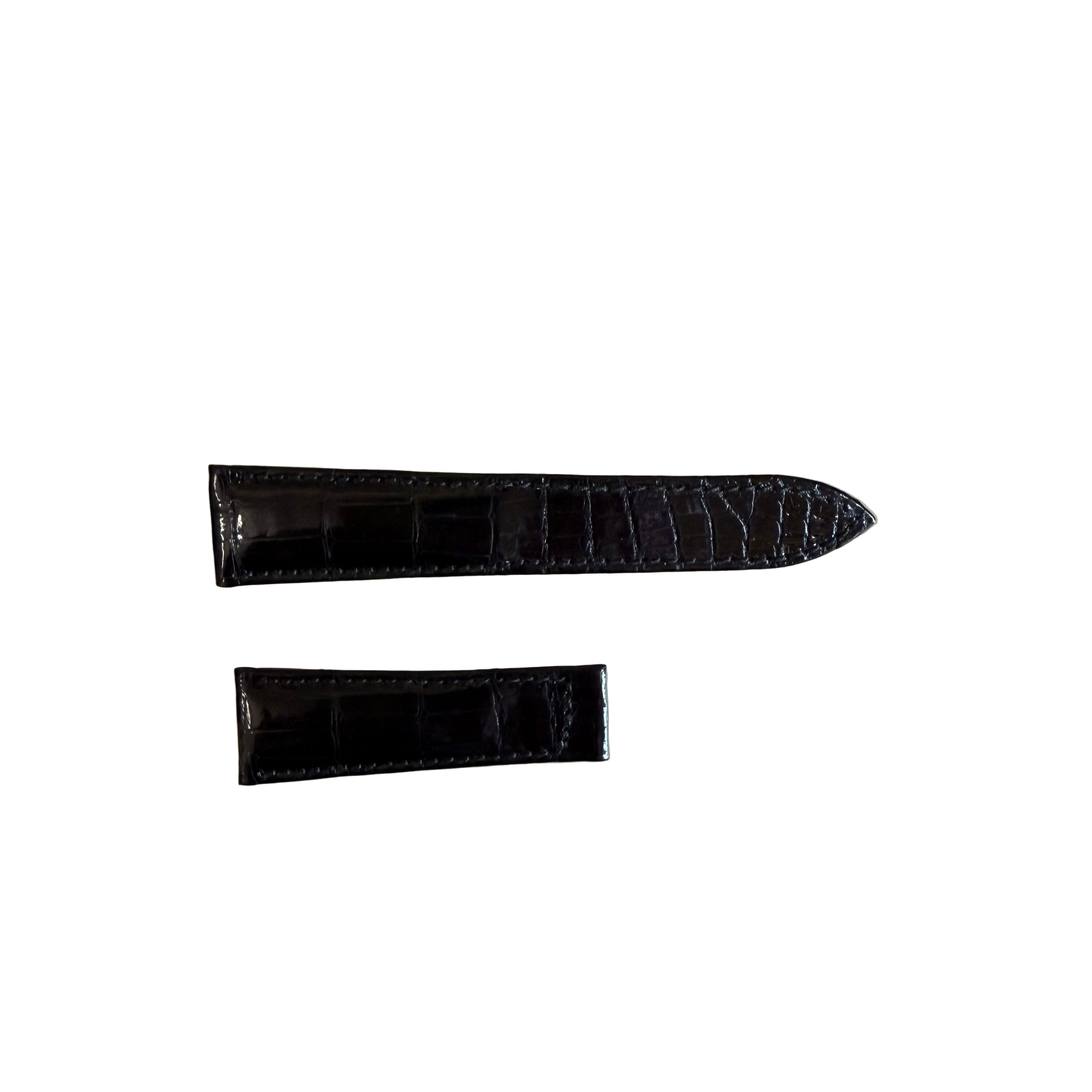 Authentic Breguet Black Crocodile Watch Strap Band 19mm Padded & Stitched