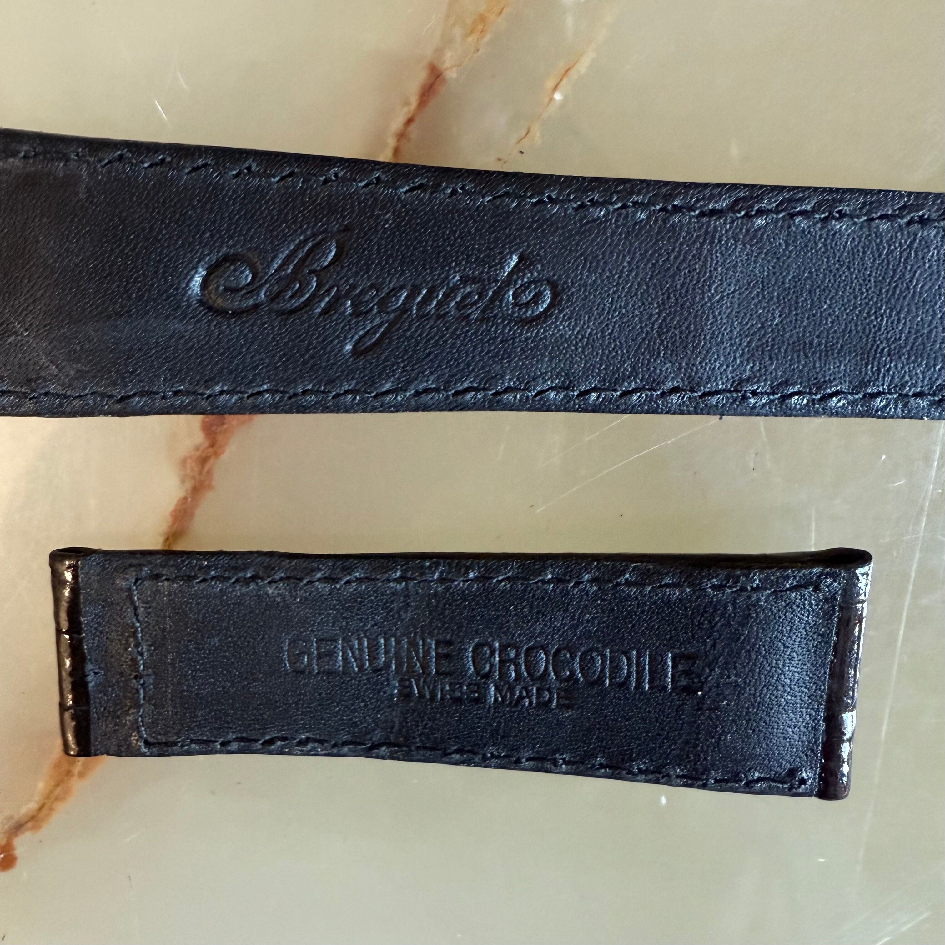 Authentic Breguet Black Crocodile Watch Strap Band 20mm Padded & Stitched