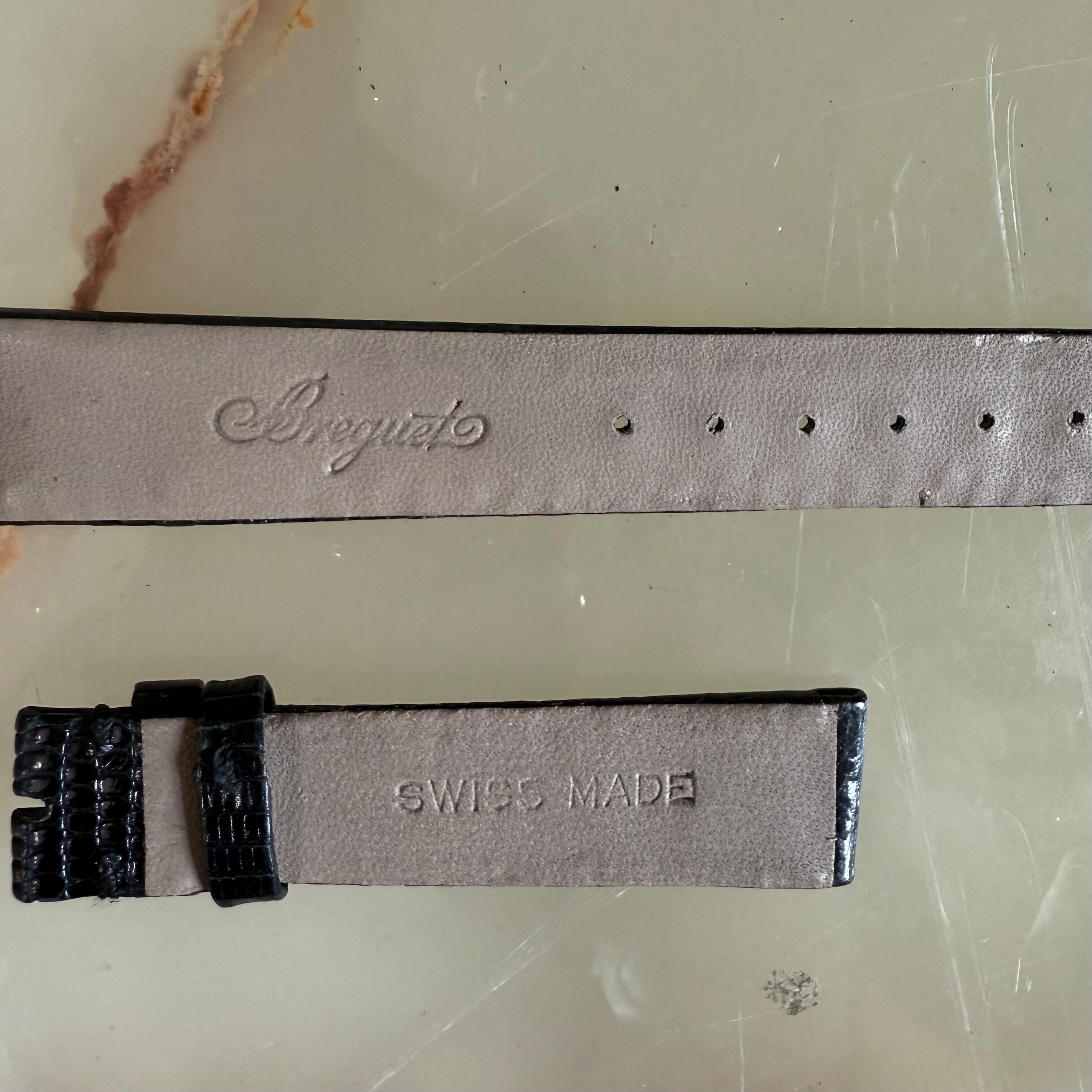 Authentic Breguet Black Lizard Watch Strap Band 16.5mm