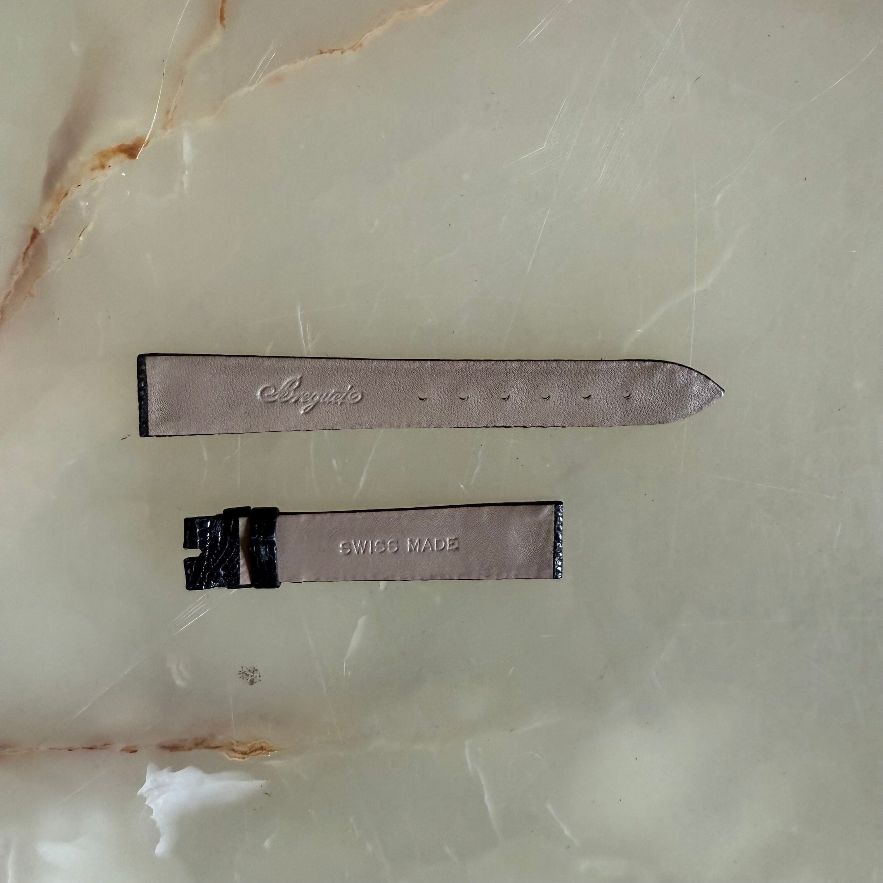 Authentic Breguet Black Lizard Watch Strap Band 16mm