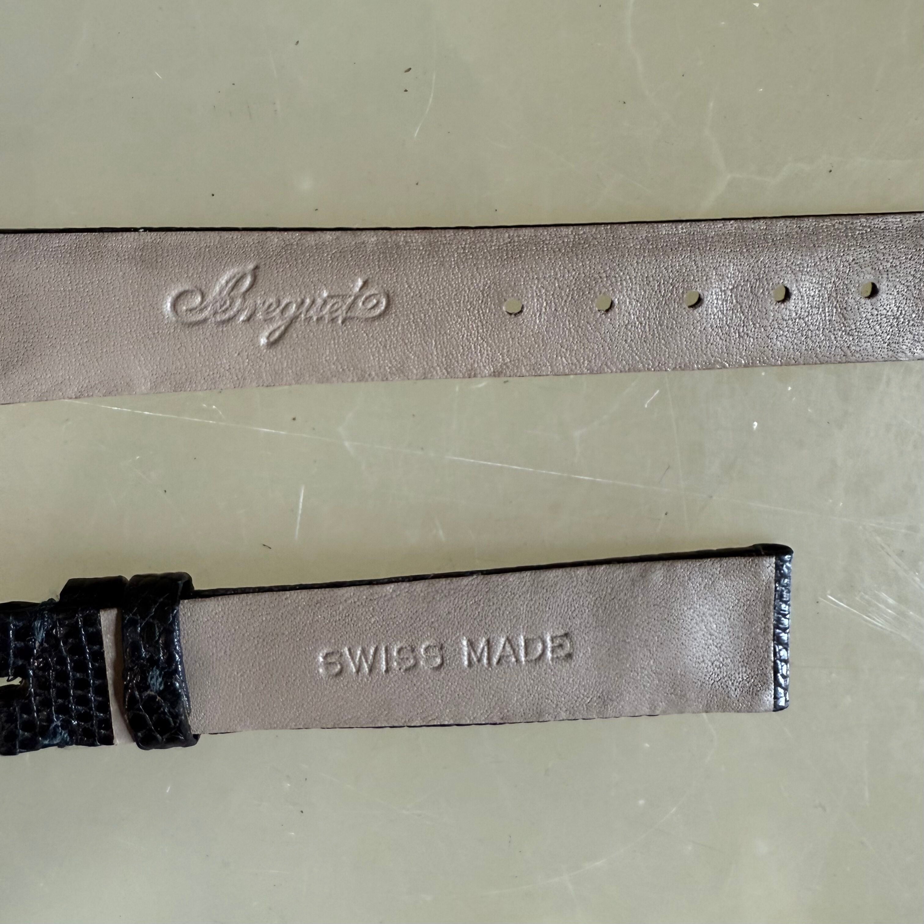 Authentic Breguet Black Lizard Watch Strap Band 19mm