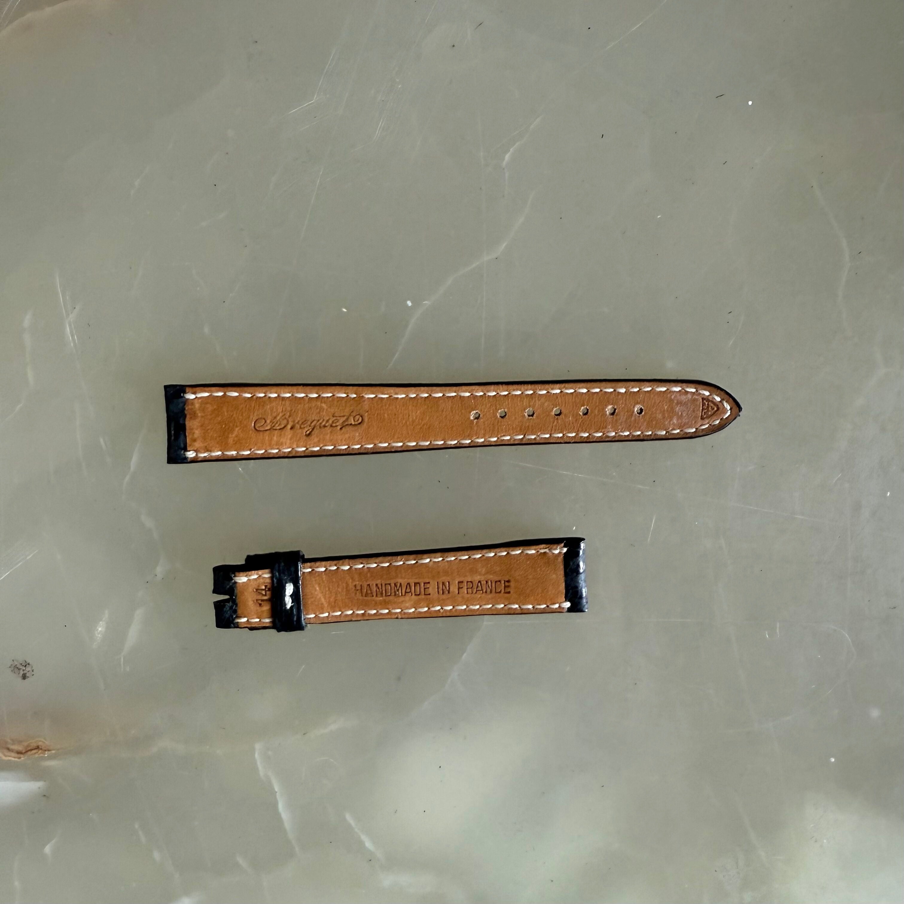 Authentic Breguet Black Shark Watch Strap Band 14mm Padded & Stitched
