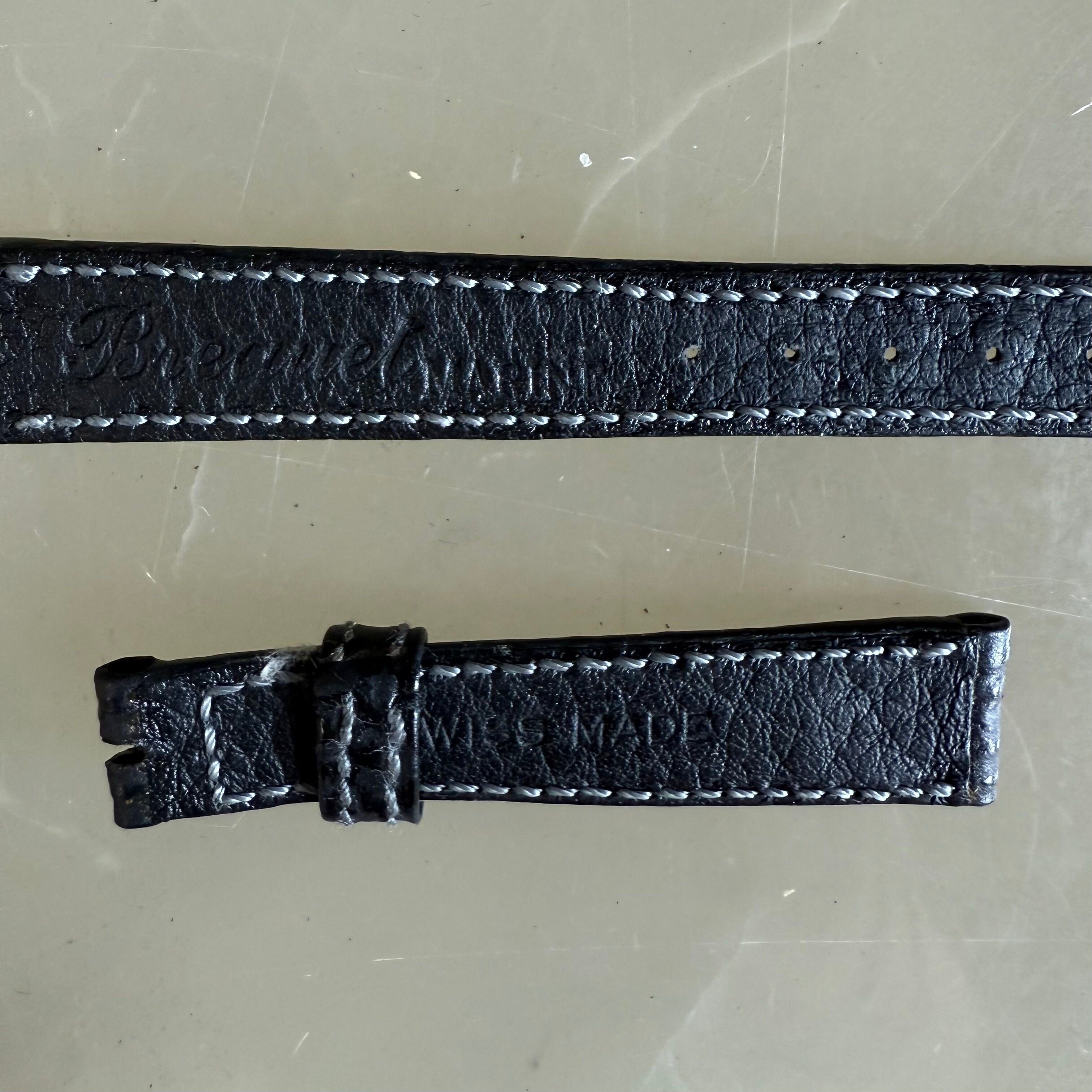 Authentic Breguet Black Shark Watch Strap Band 14mm Padded & Stitched