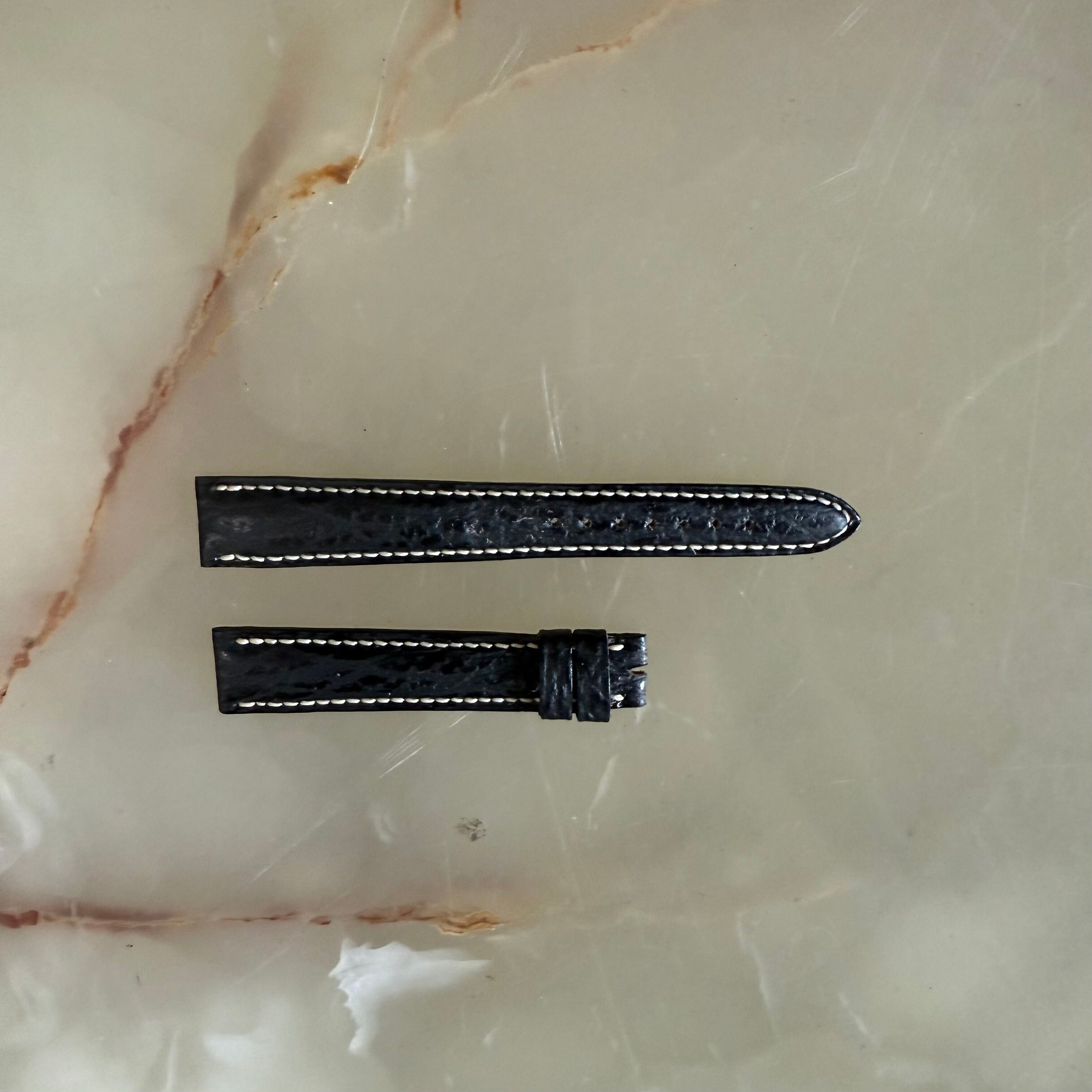 Authentic Breguet Black Shark Watch Strap Band 15mm Padded & Stitched