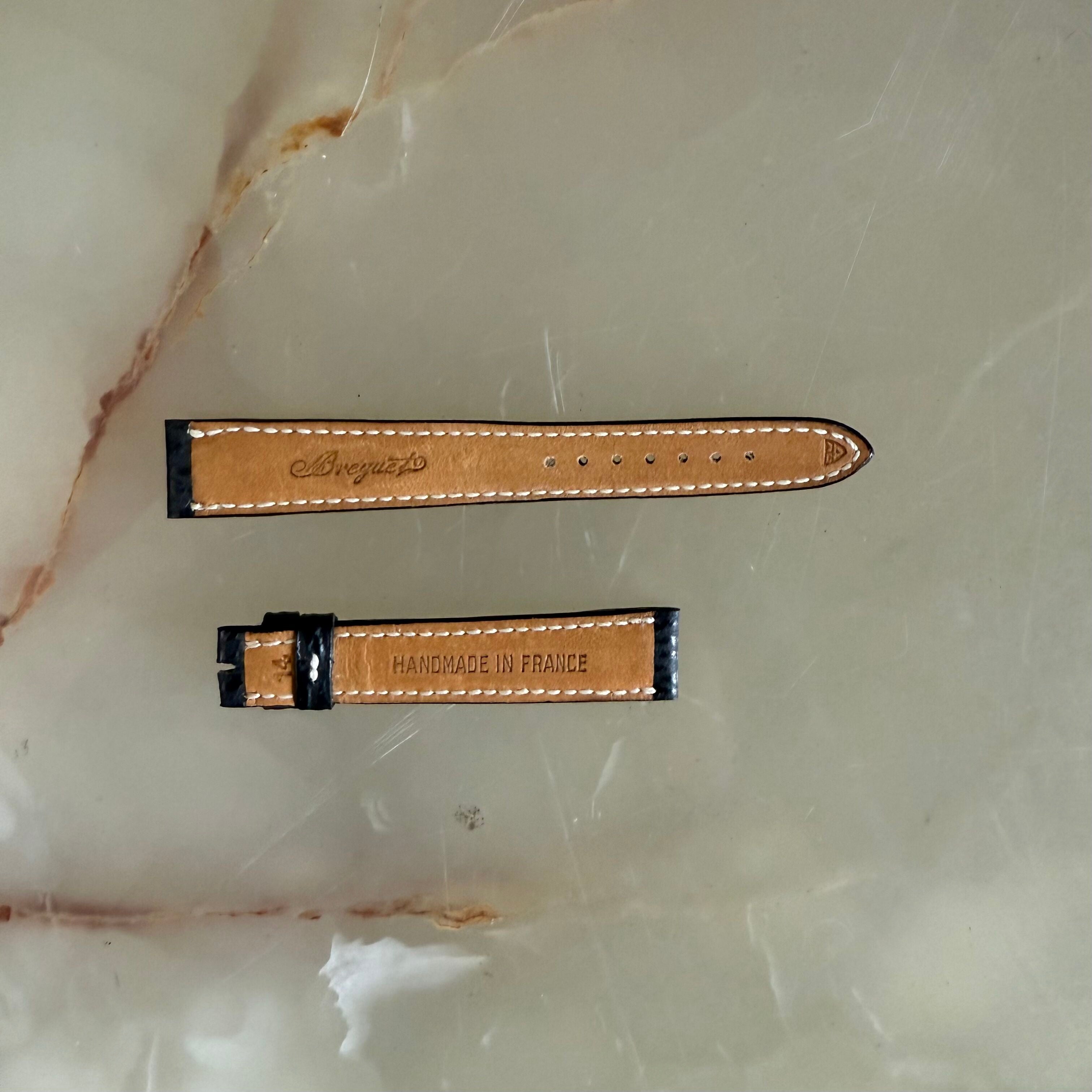 Authentic Breguet Black Shark Watch Strap Band 15mm Padded & Stitched