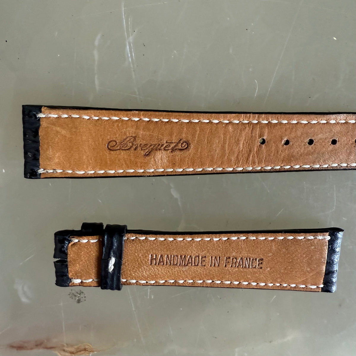 Authentic Breguet Black Shark Watch Strap Band 18mm Padded & Stitched