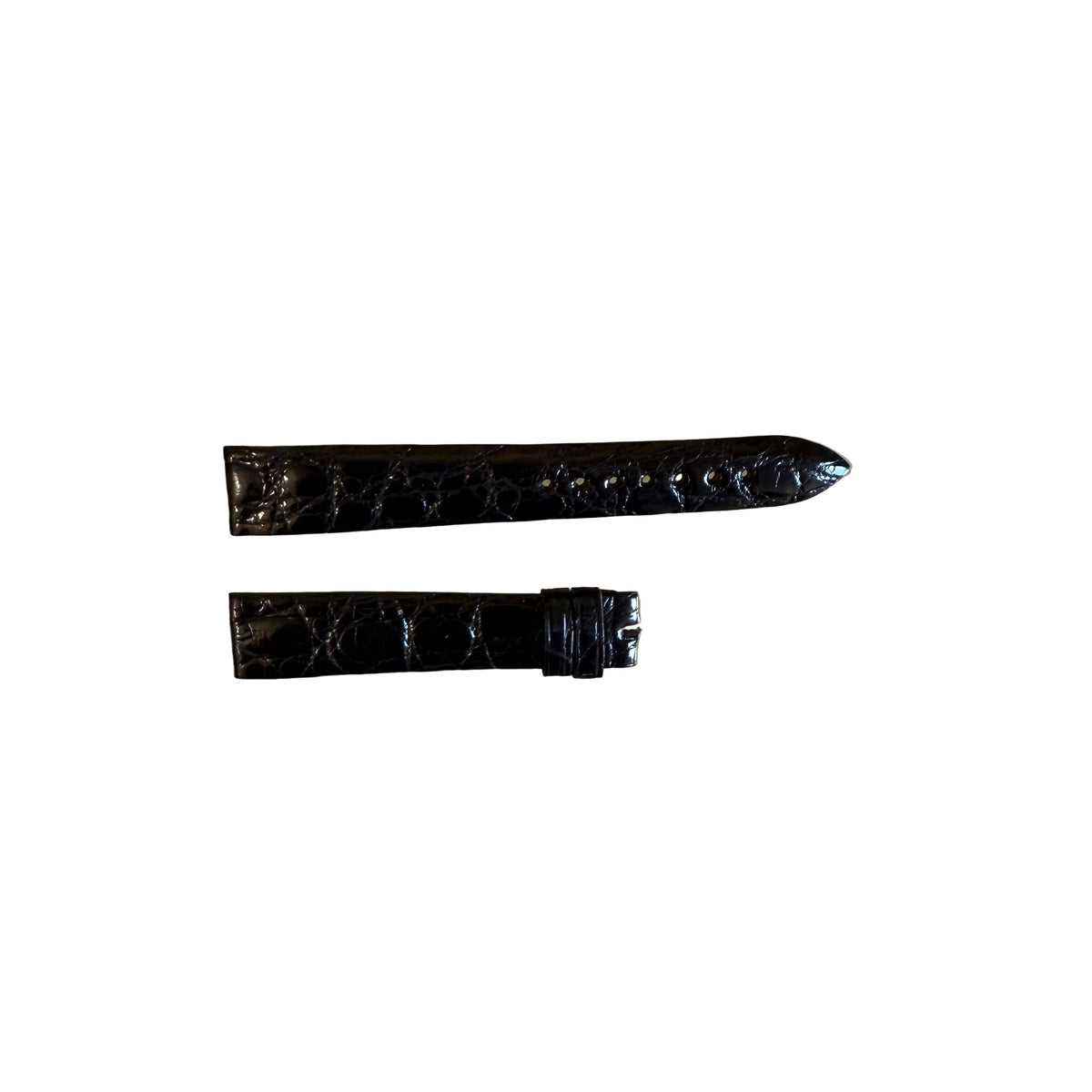 Authentic Breguet Black Shiny Crocodile Watch Strap Band 16mm