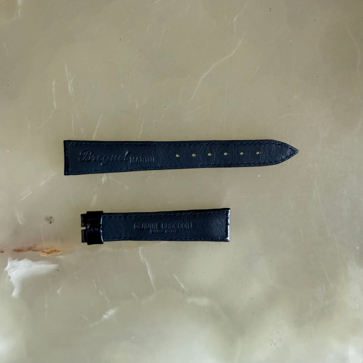 Authentic Breguet Blue Crocodile Watch Strap Band 18mm Padded & Stitched