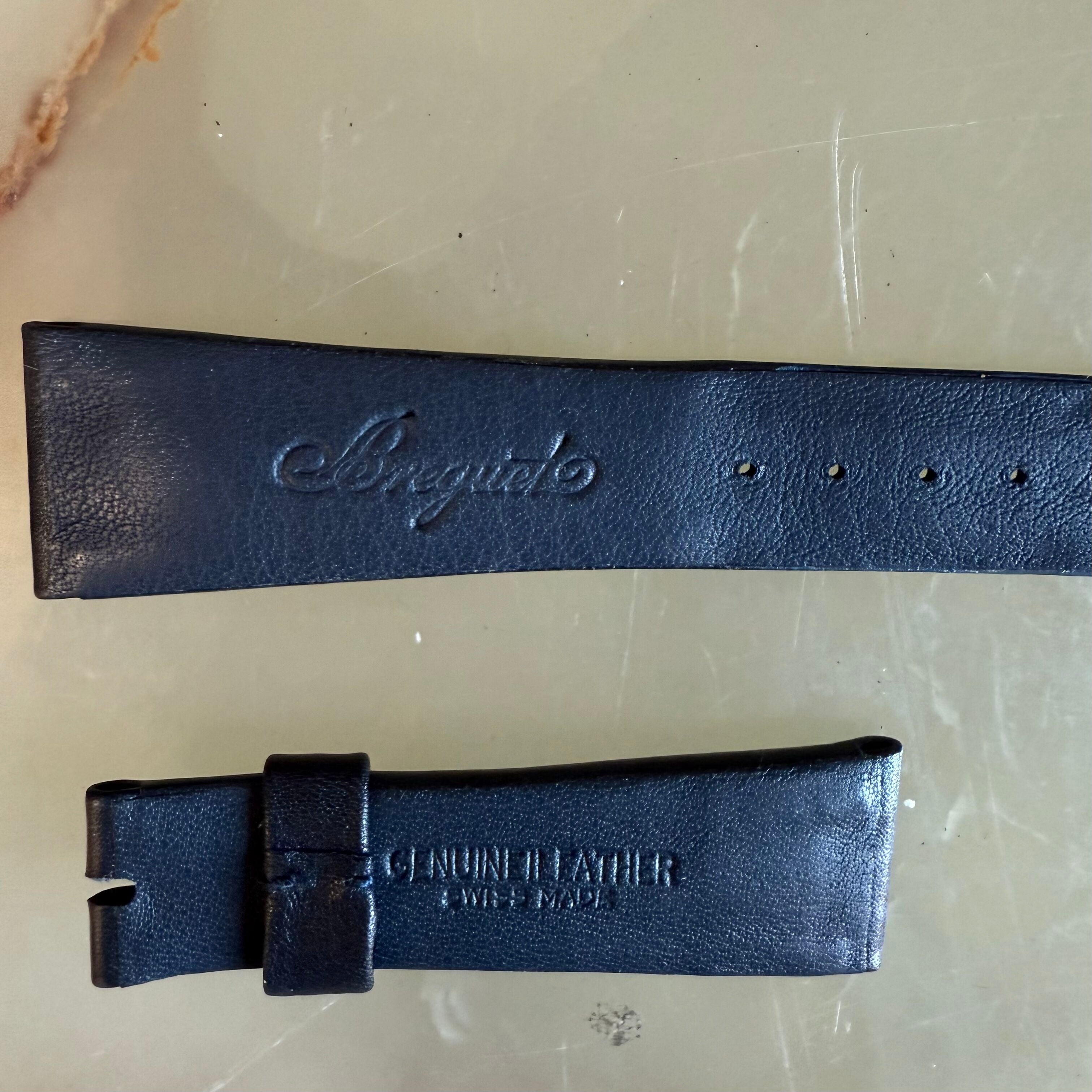 Authentic Breguet Blue Genuine Leather Watch Strap Band 20mm Padded & Stitched