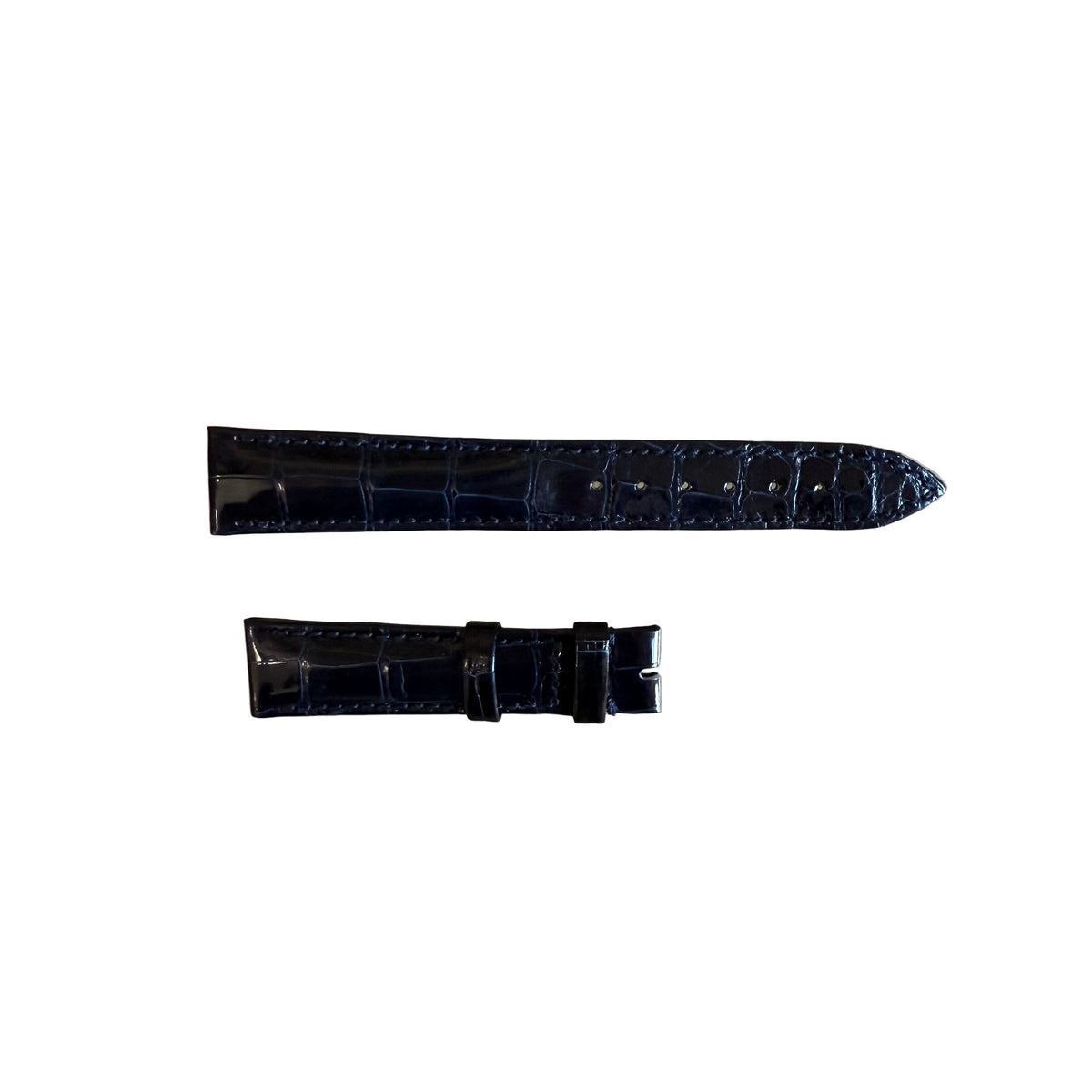 Authentic Breguet Blue Shiny Crocodile Watch Strap Band 16.5mm Padded & Stitched