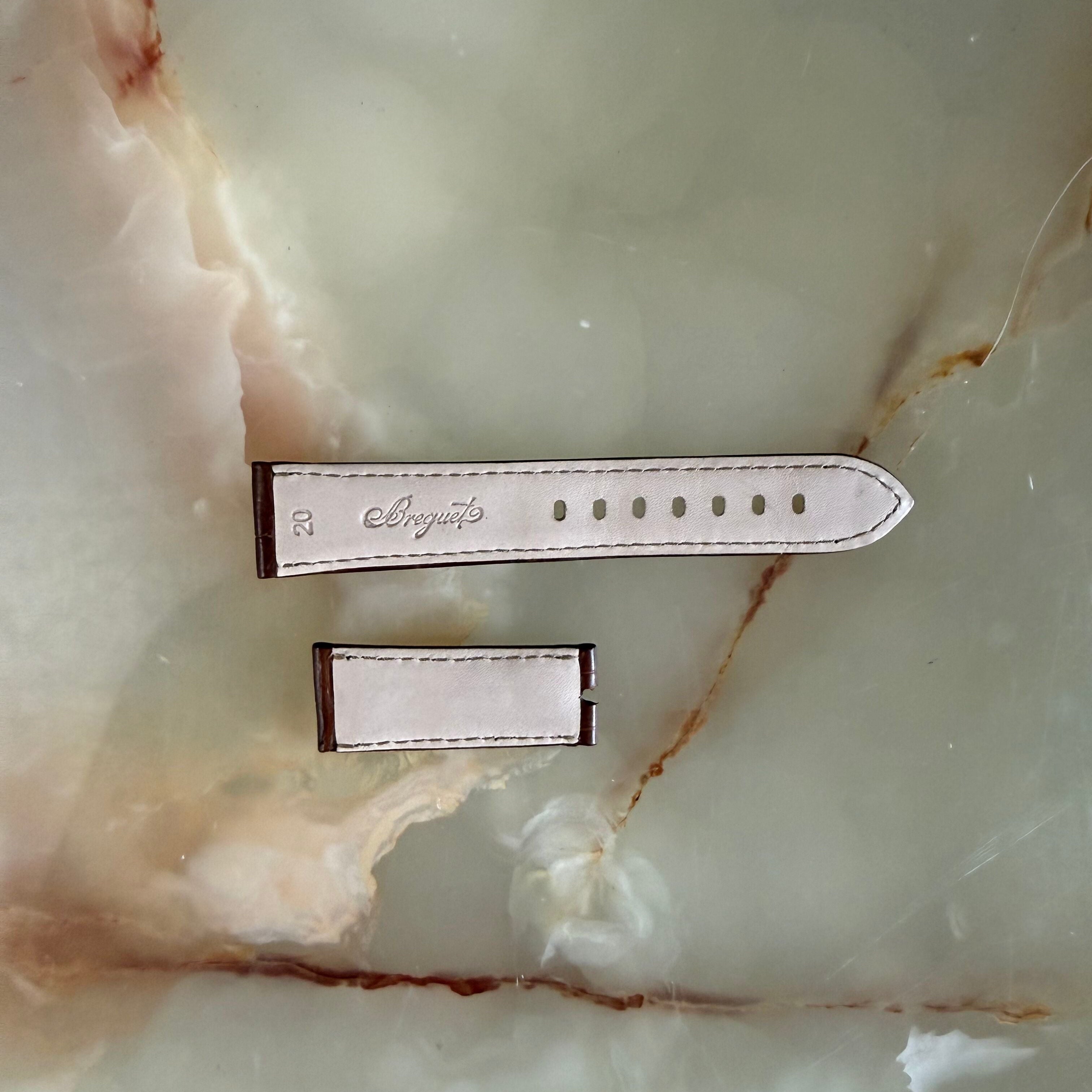 Authentic Breguet Brown Alligator Padded Watch Band Strap 20mm