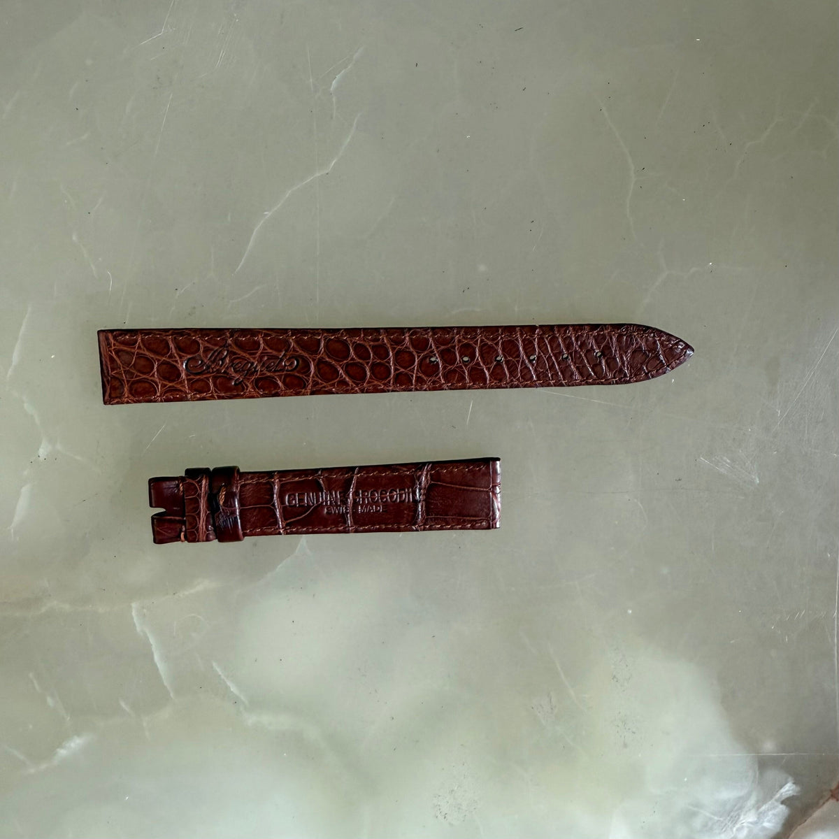 Authentic Breguet Brown Crocodile Watch Strap Band 16mm Stitched