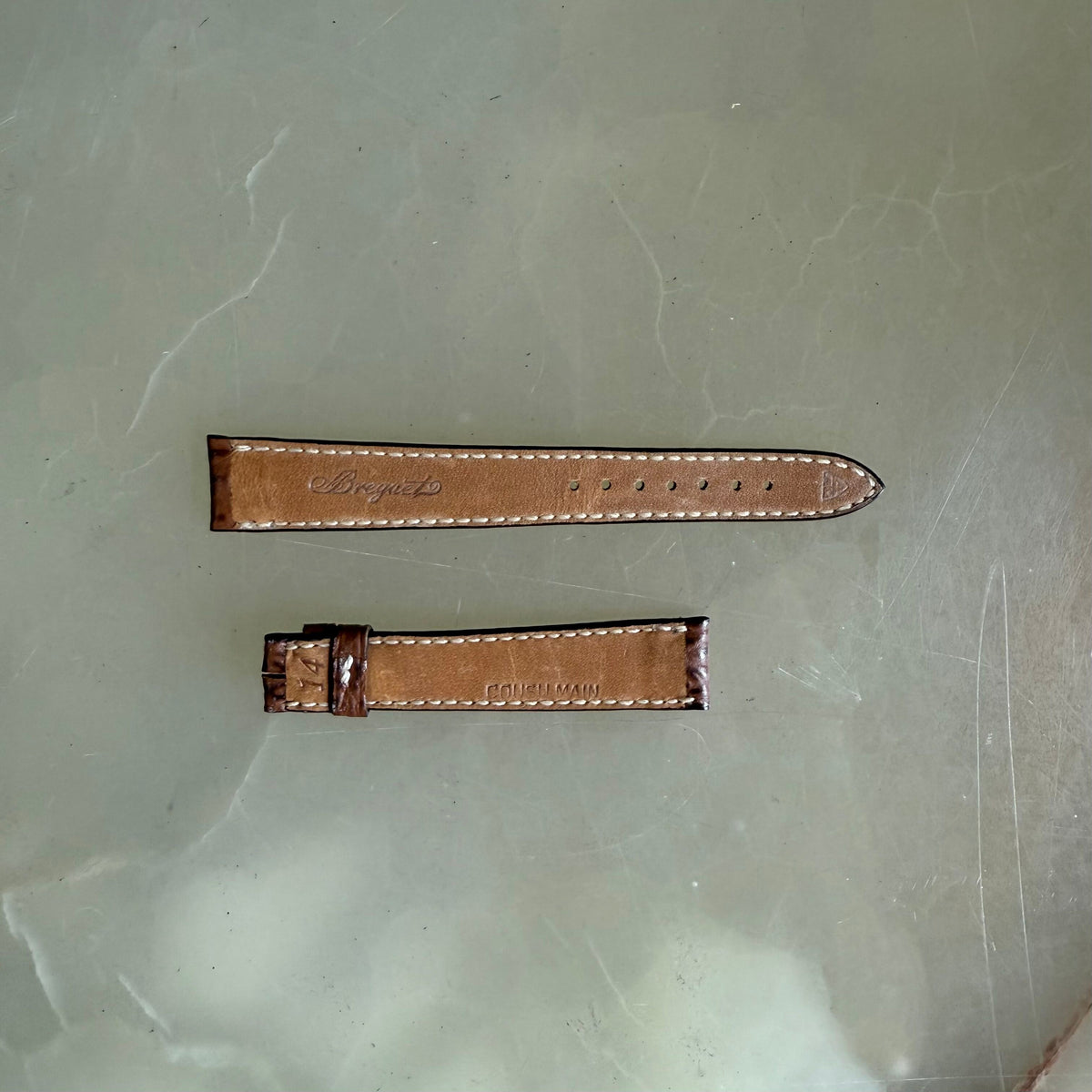 Authentic Breguet Brown Shark Watch Strap Band 14.5mm Padded & Stitched