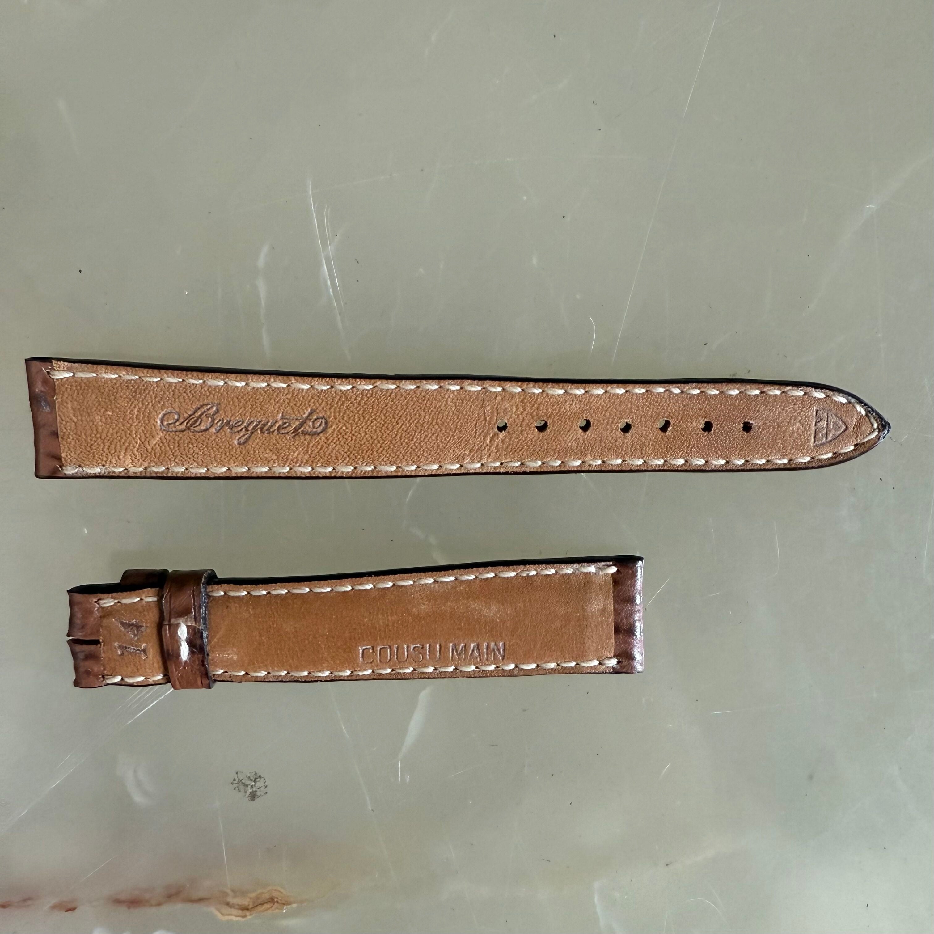 Authentic Breguet Brown Shark Watch Strap Band 15mm Padded & Stitched