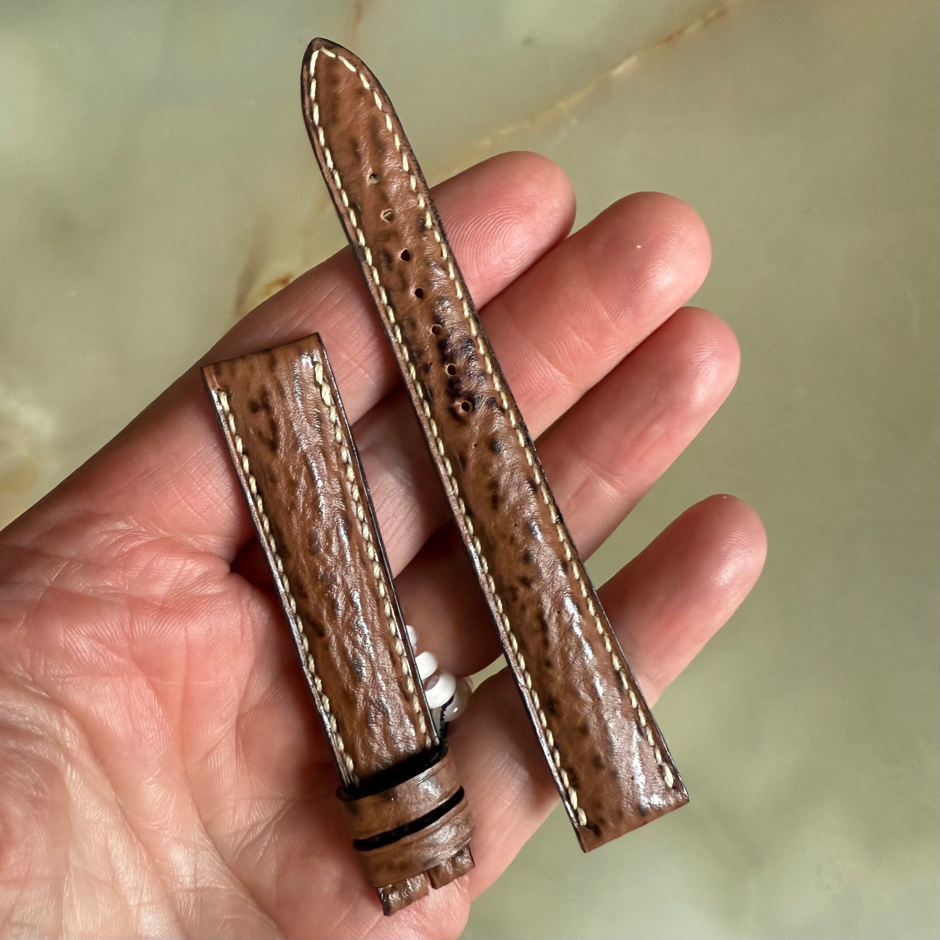 Authentic Breguet Brown Shark Watch Strap Band 15mm Padded & Stitched