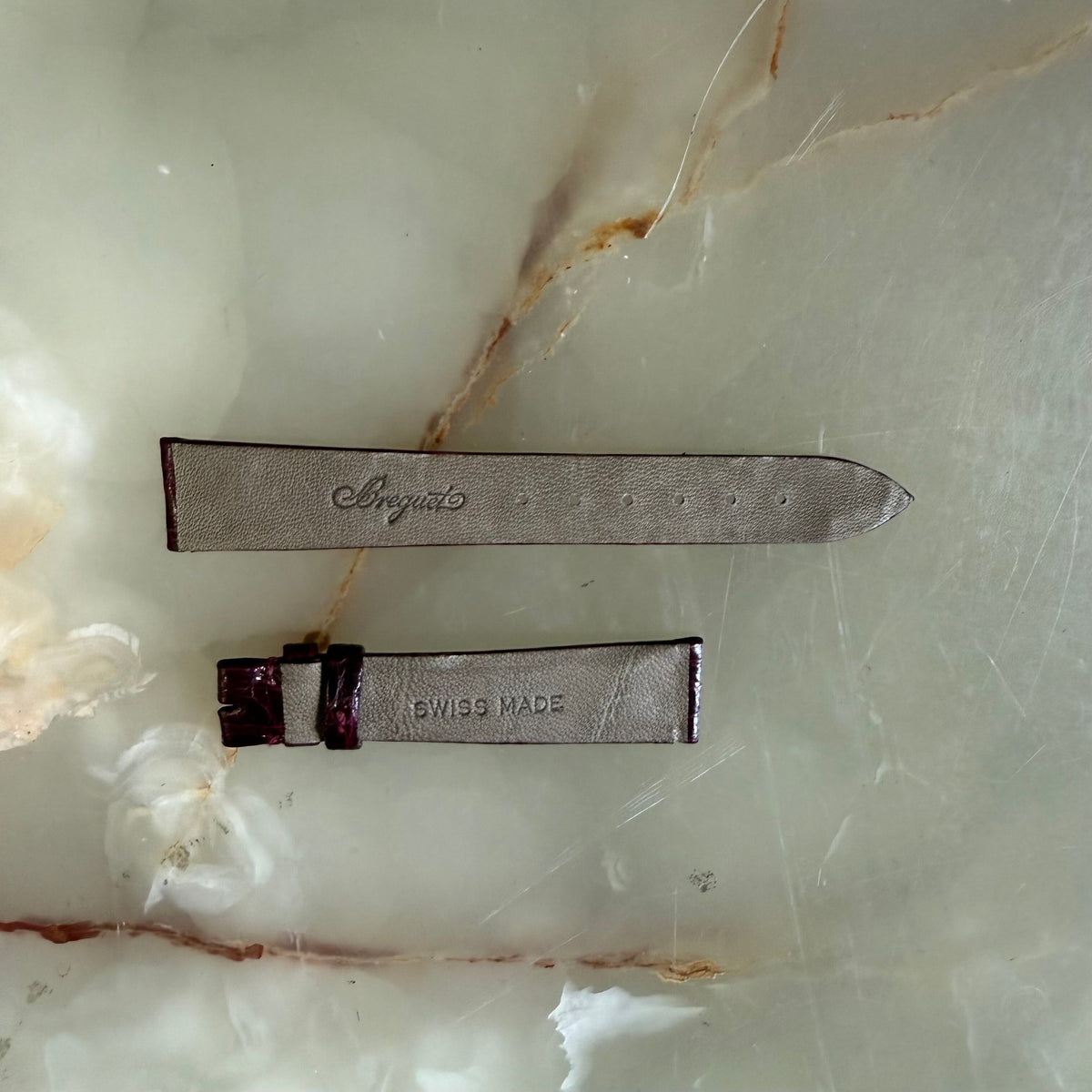 Authentic Breguet Burgundy Crocodile Watch Strap Band 18mm