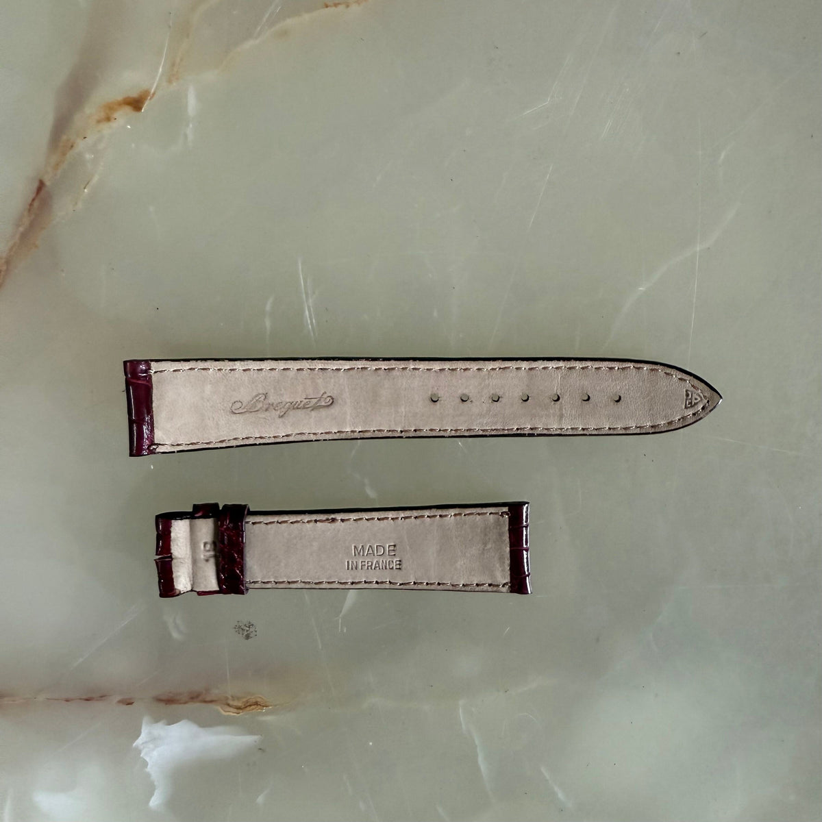Authentic Breguet Burgundy Crocodile Watch Strap Band 18mm Padded & Stitched