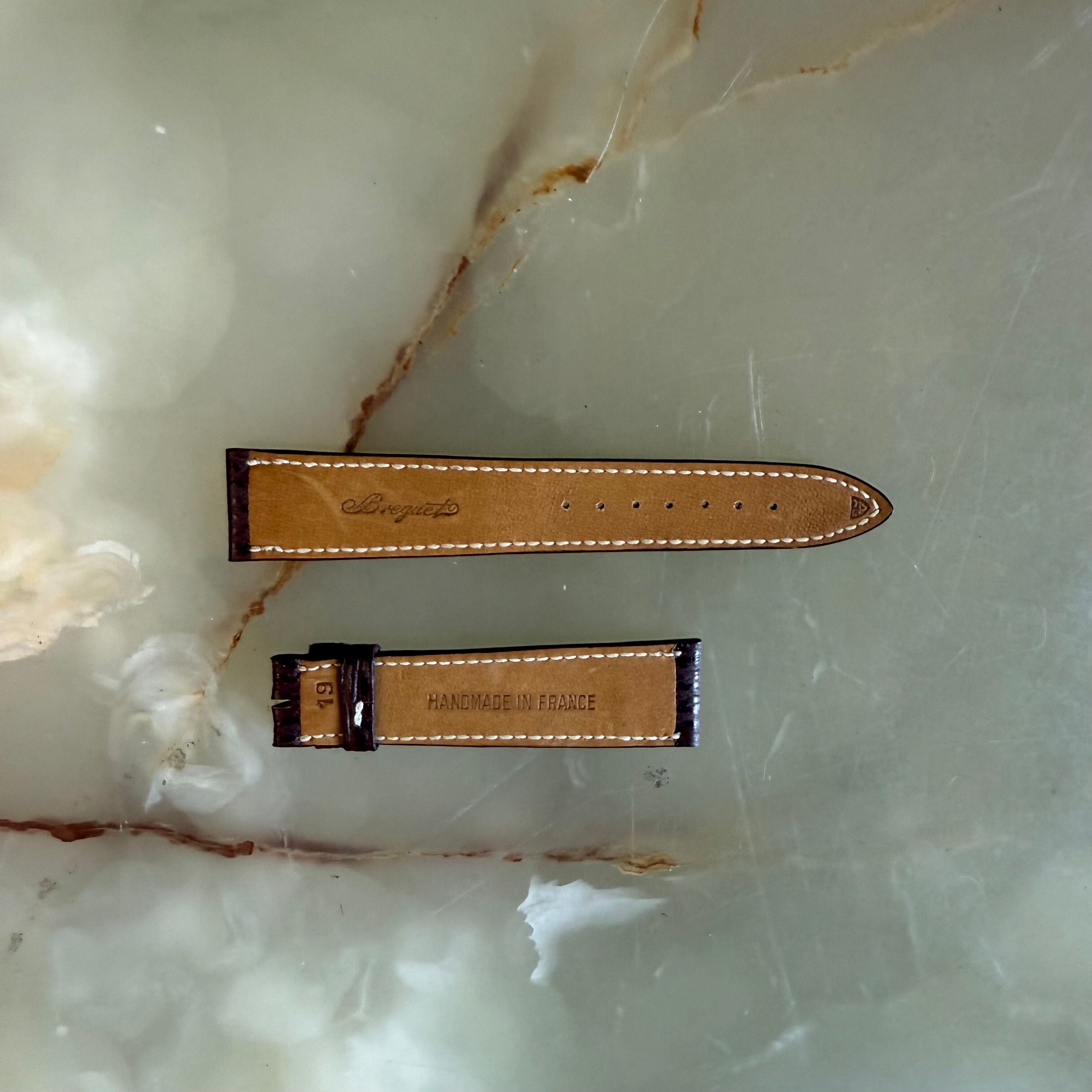 Authentic Breguet Burgundy Shark Watch Strap Band 19mm Padded & Stitched