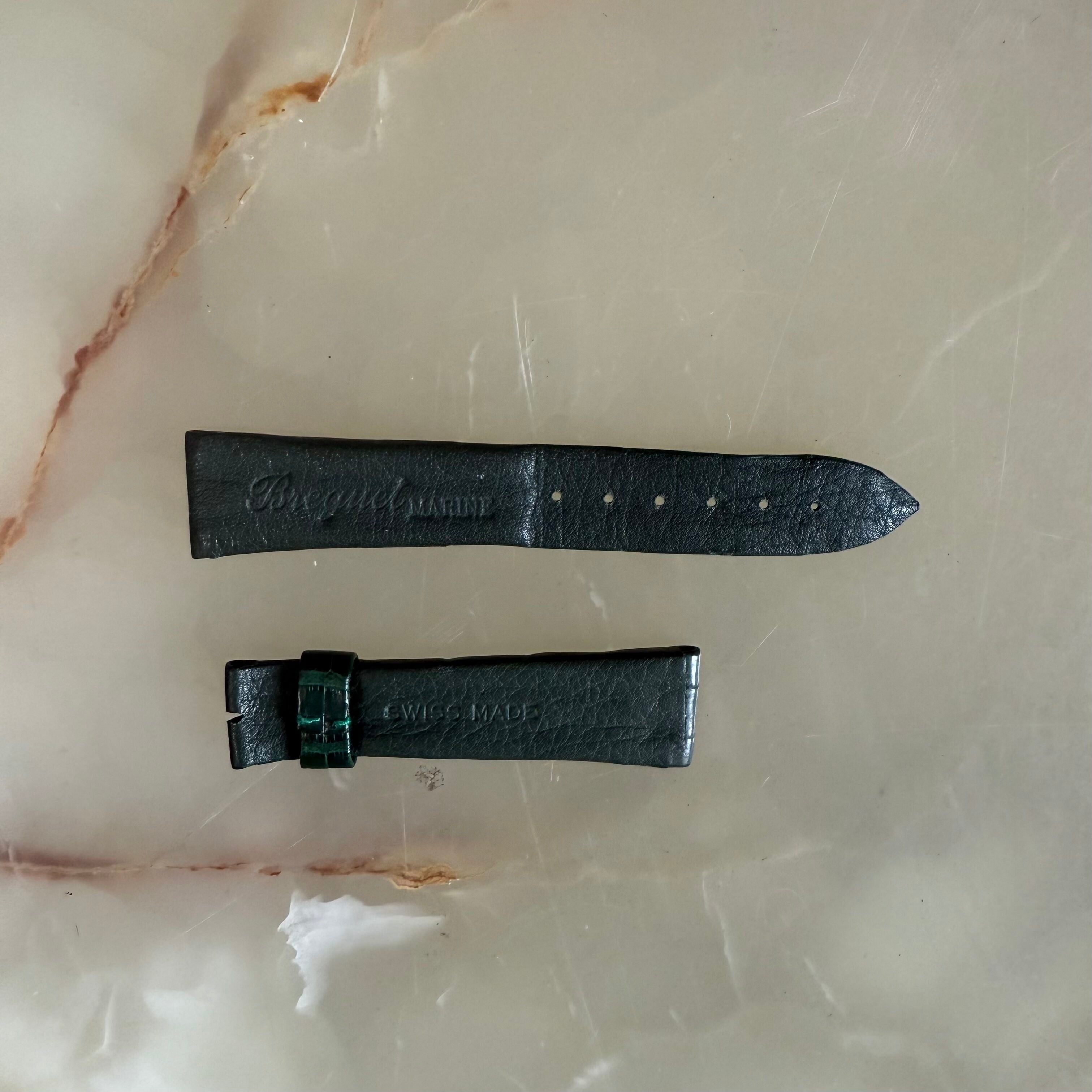 Authentic Breguet Green Alligator Watch Strap Band 20mm Padded & Stitched