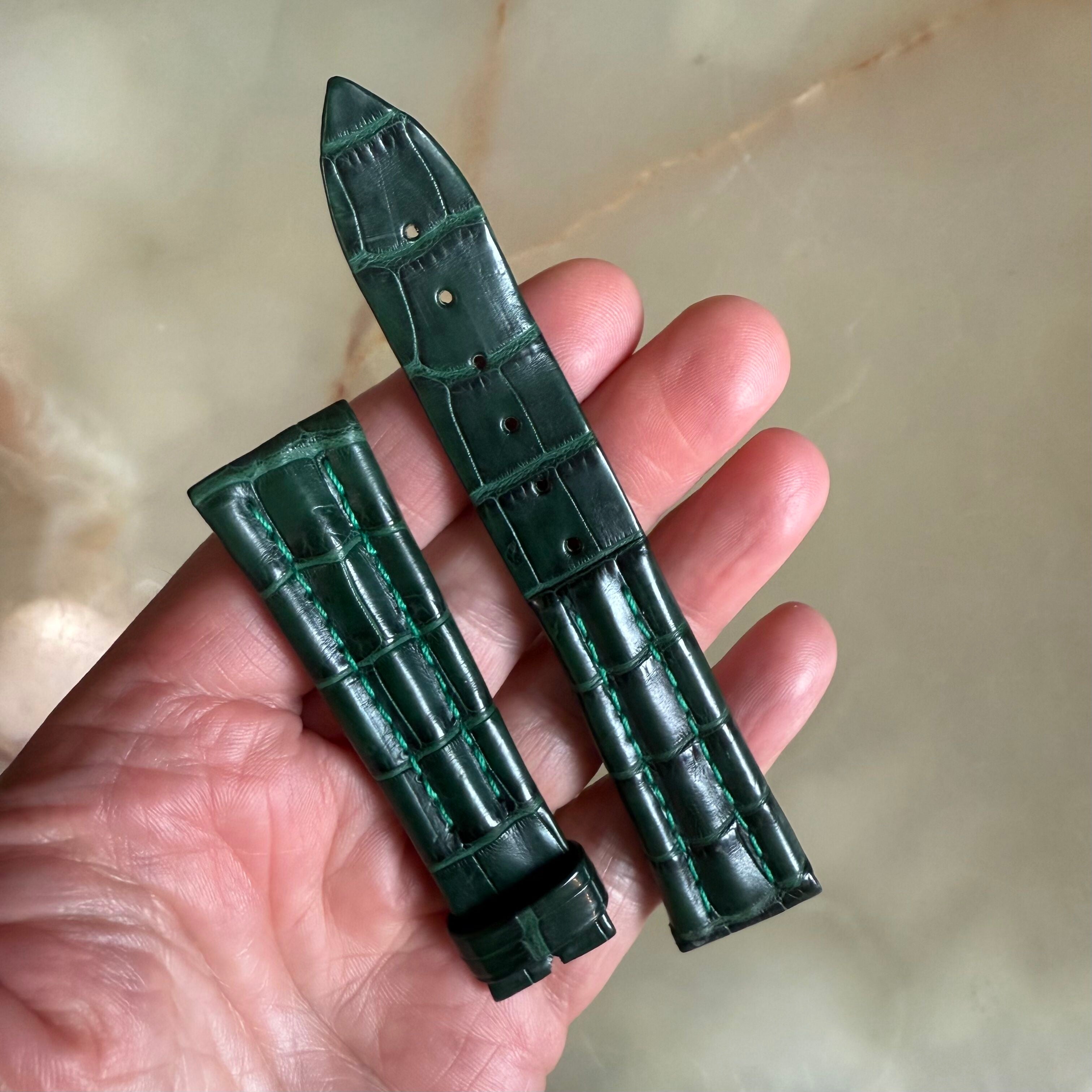 Authentic Breguet Green Alligator Watch Strap Band 20mm Padded & Stitched