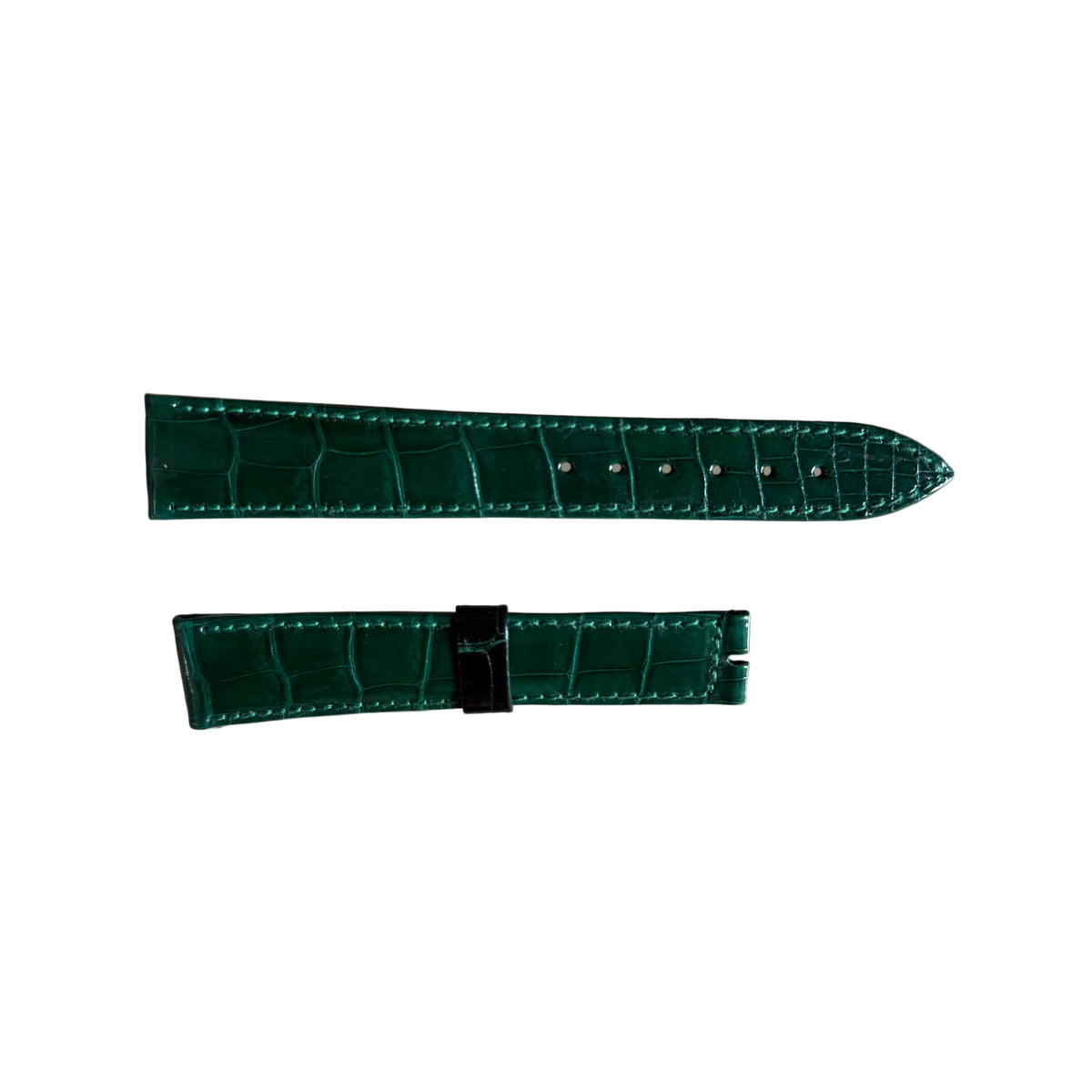 Authentic Breguet Green Crocodile Watch Strap Band 19mm Padded & Stitched