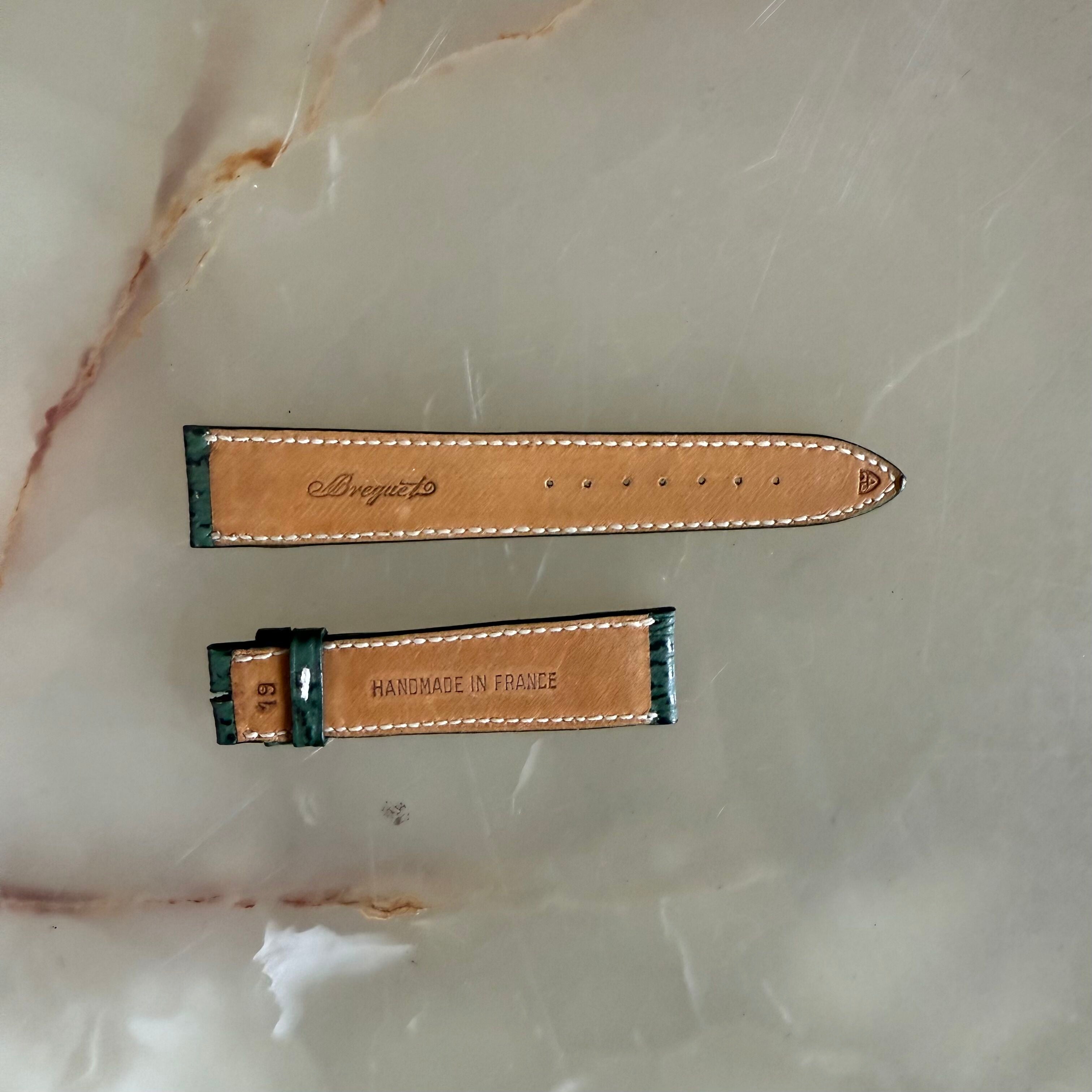 Authentic Breguet Green Shark Watch Strap Band 19mm Padded & Stitched