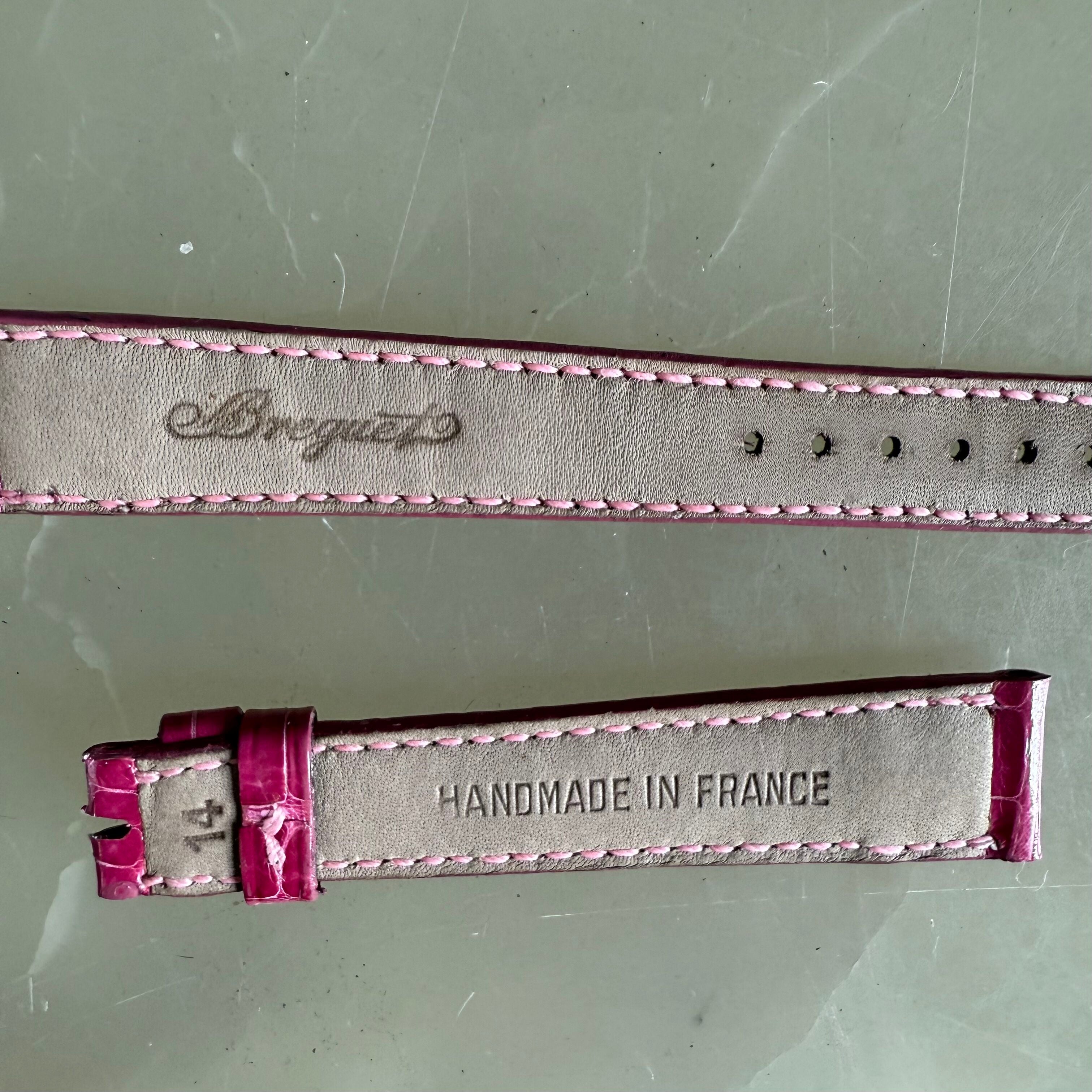 Authentic Breguet Pink Crocodile Watch Strap Band 14.5mm Padded & Stitched