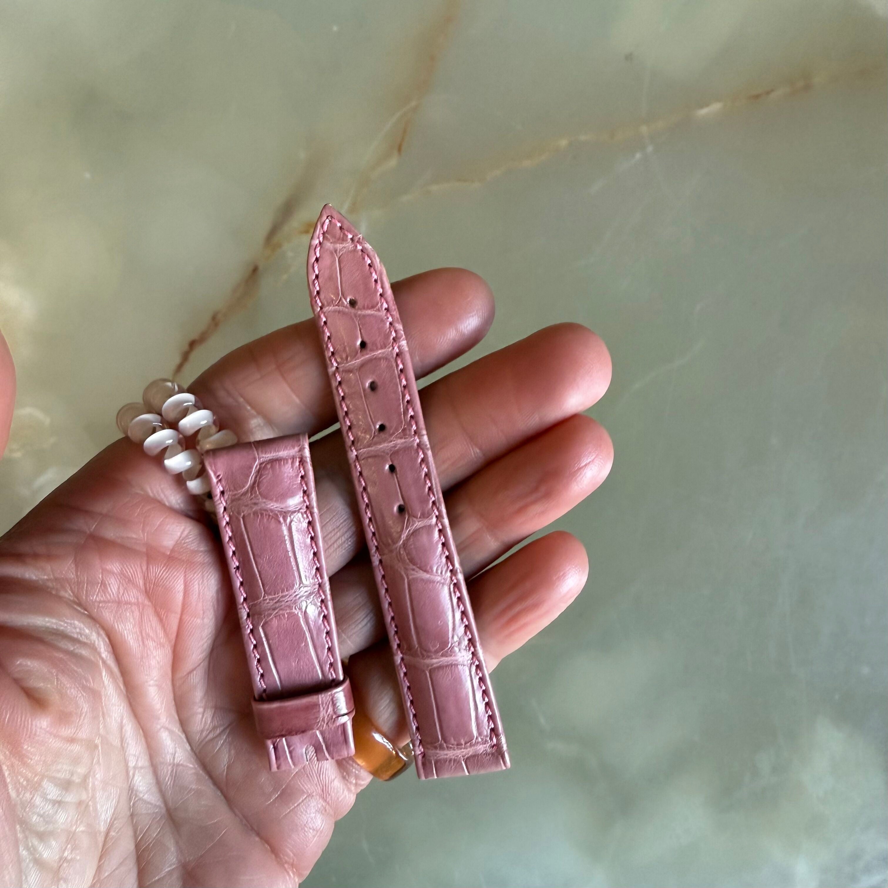 Authentic Breguet Pink Crocodile Watch Strap Band 16.5mm Padded & Stitched