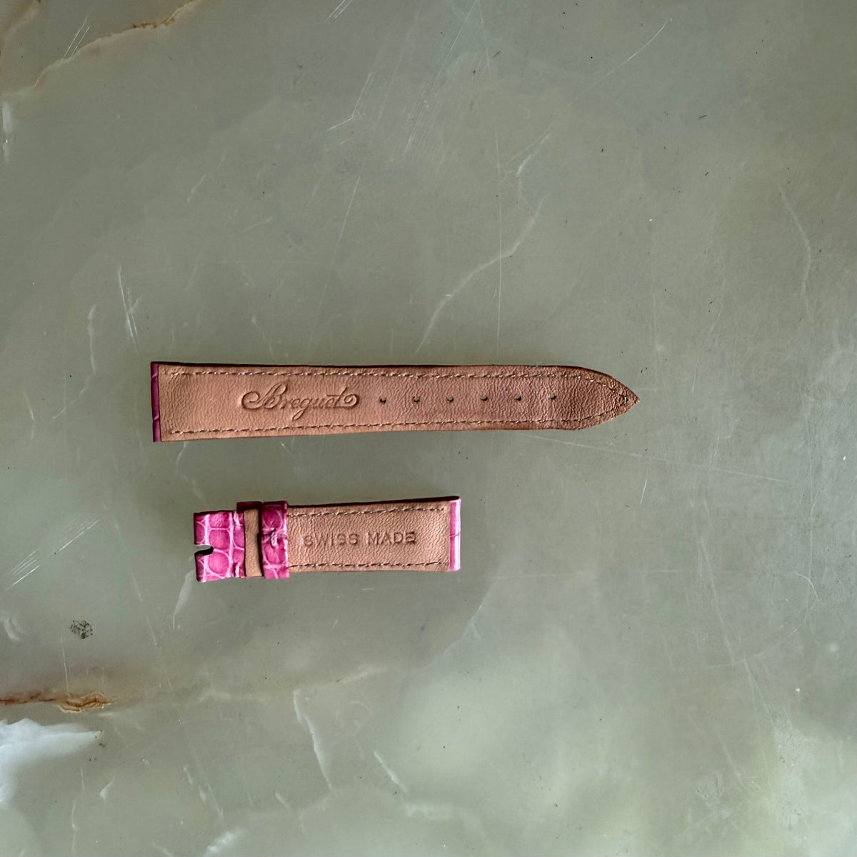 Authentic Breguet Pink Crocodile Watch Strap Band 16mm Padded & Stitched