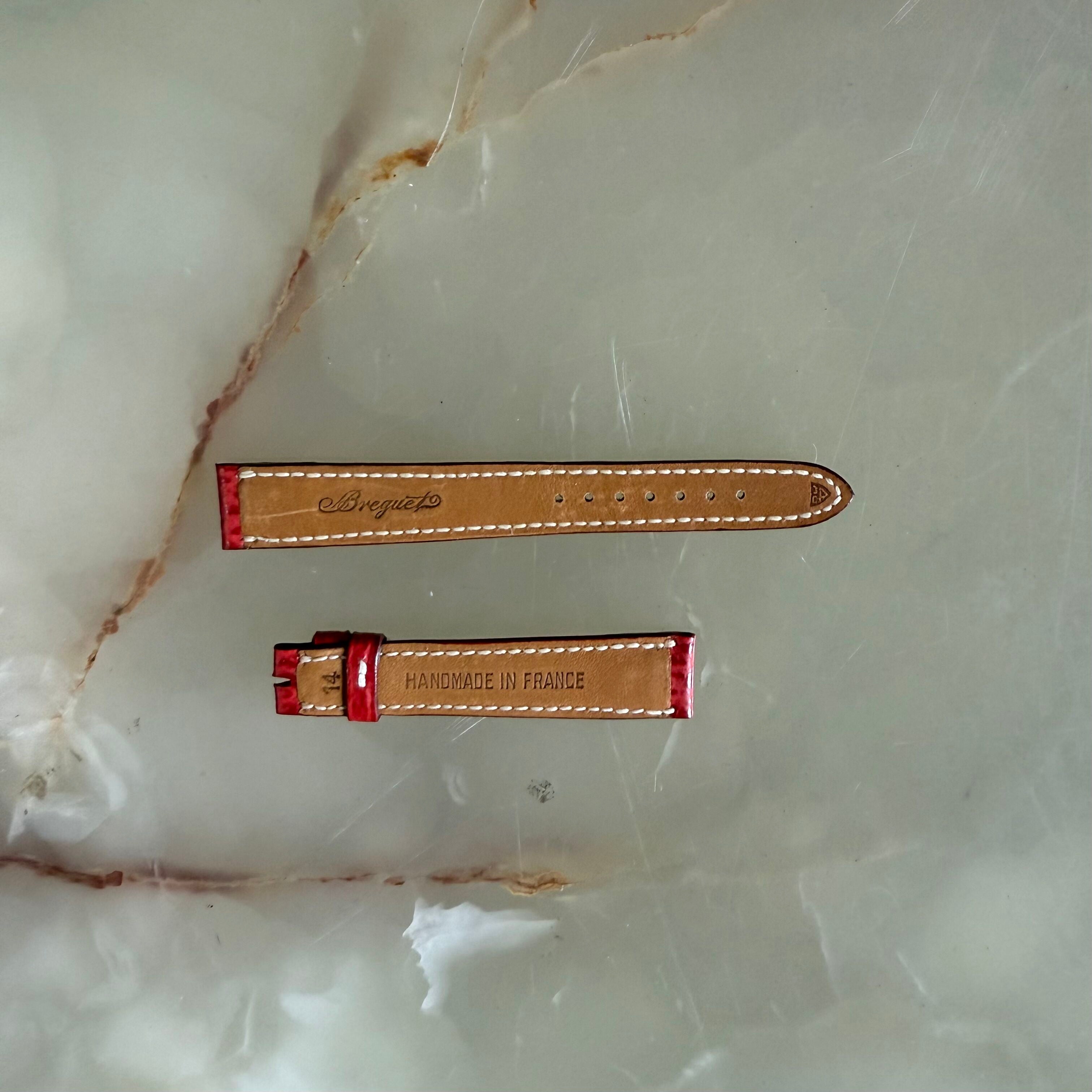 Authentic Breguet Red Shark Watch Strap Band 14mm Padded & Stitched