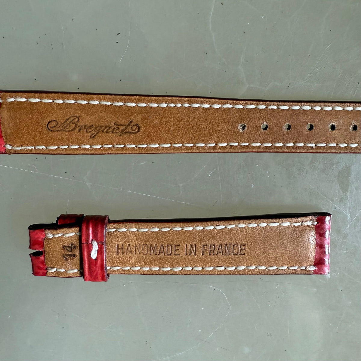 Authentic Breguet Red Shark Watch Strap Band 15mm Padded & Stitched