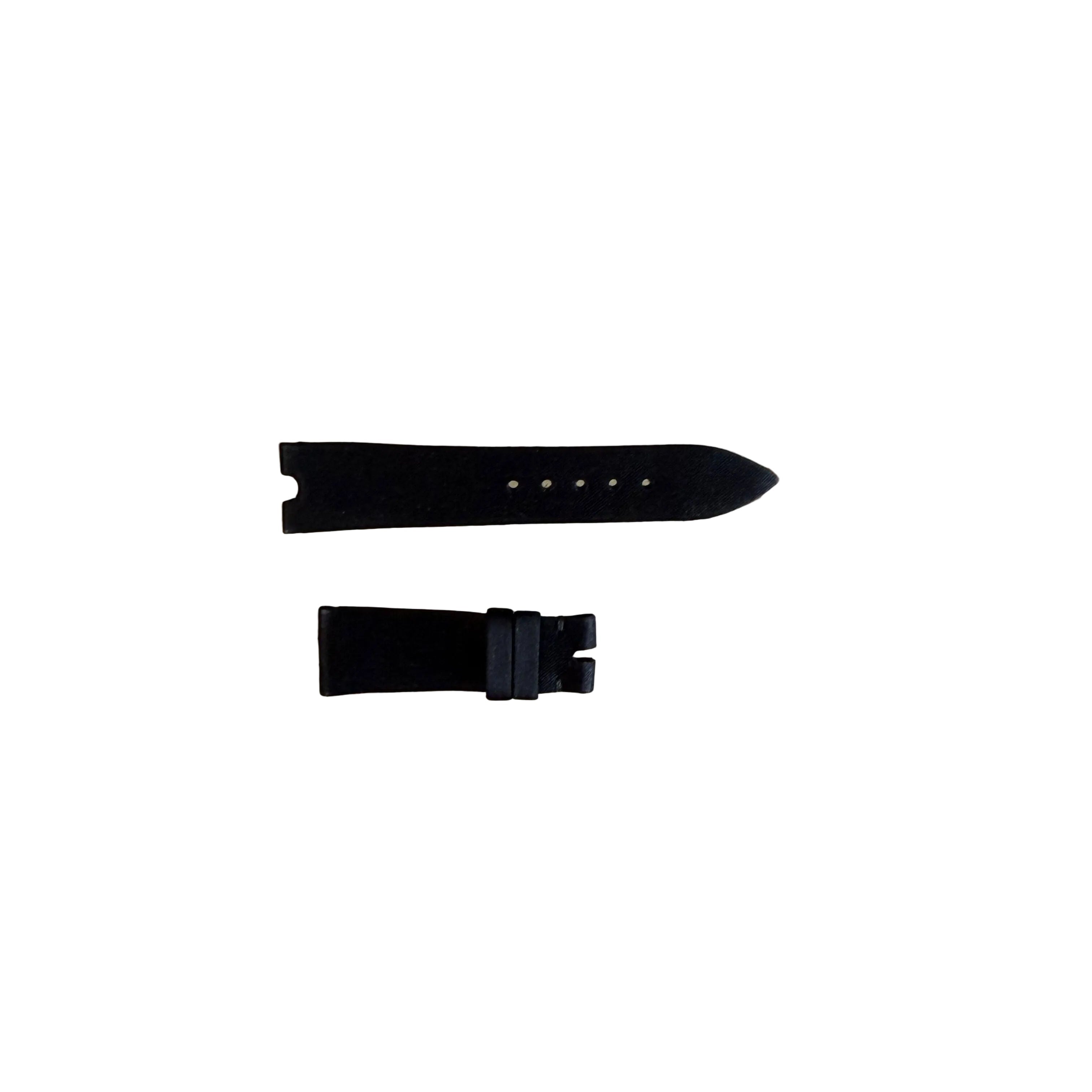 Authentic Breguet Reine De Naples Black Satin Leather Watch Band Strap 16mm
