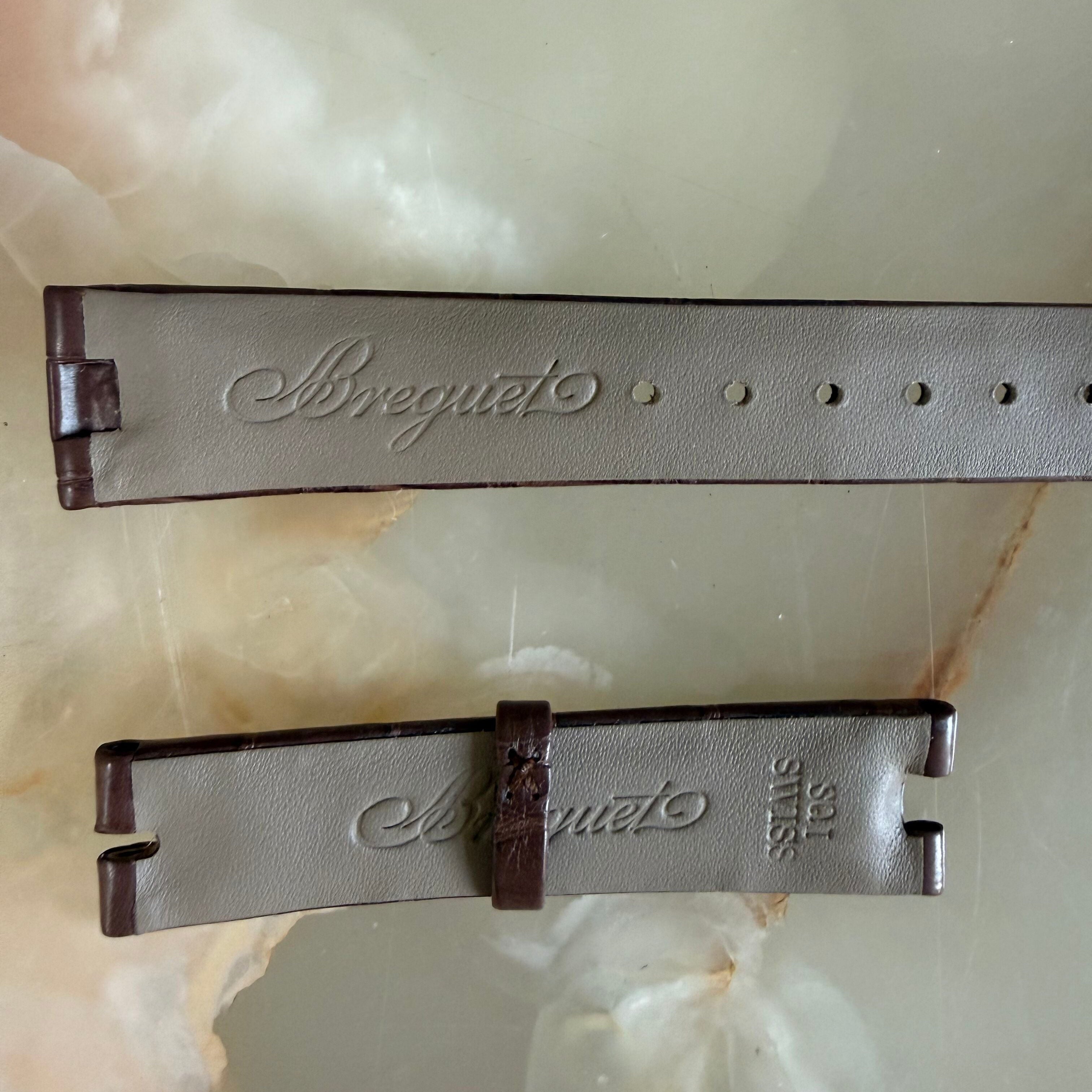 Authentic Breguet Reine De Naples Brown Alligator Watch Band Strap 16mm