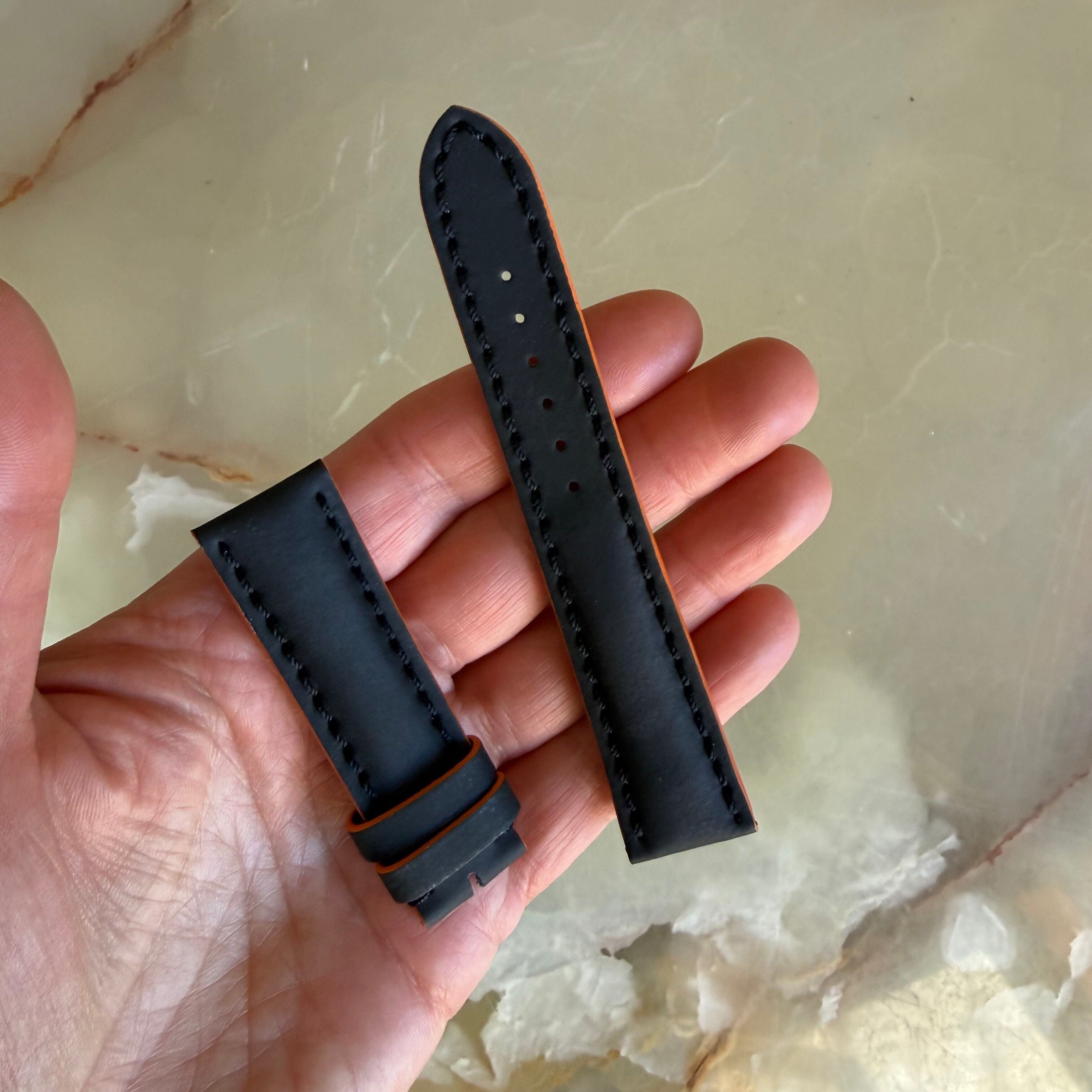 Authentic Breitling Black/Orange Rubber Watch Strap Band 20mm ZKLWB7