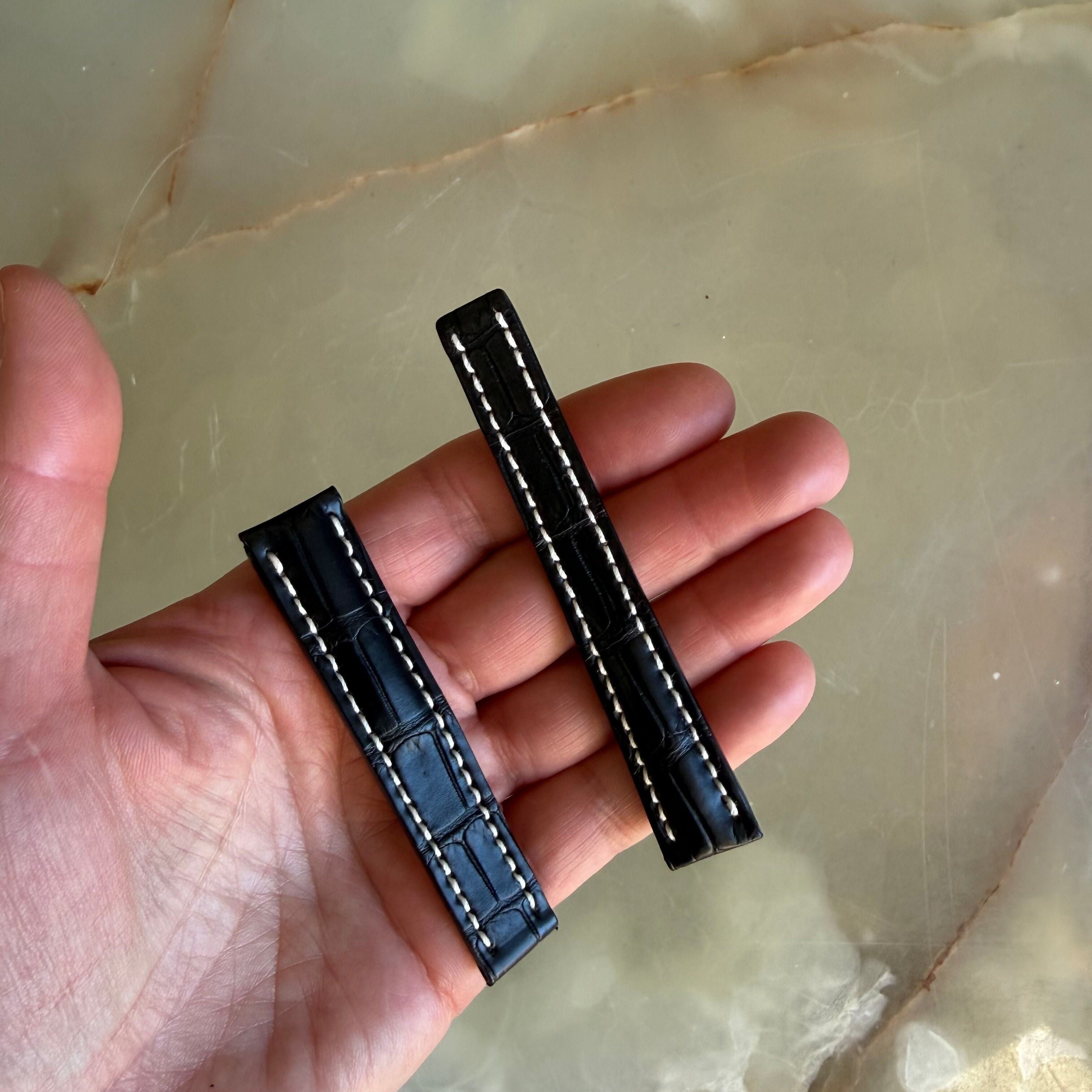 Authentic Breitling Black Alligator Watch Strap Band 16mm 780P