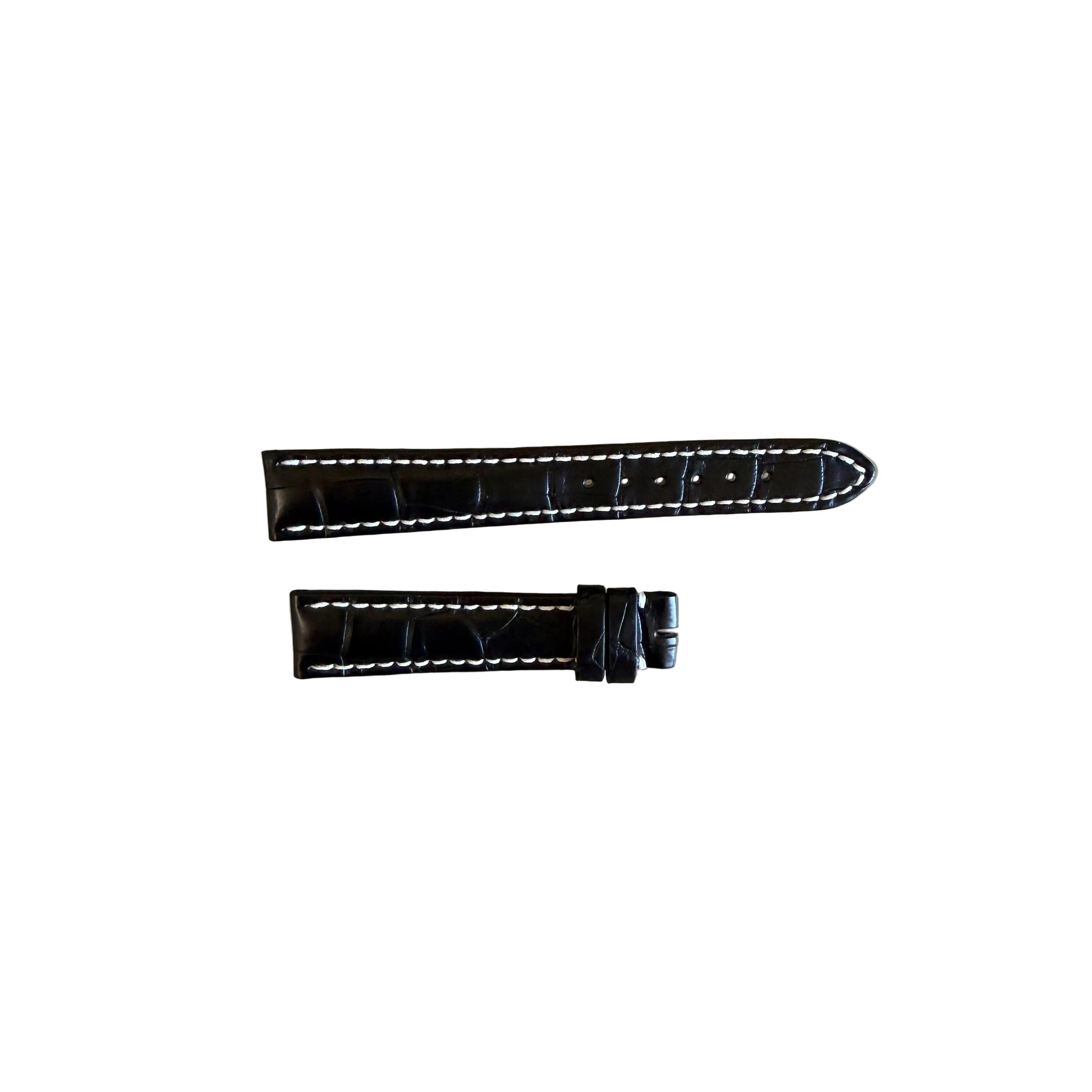 Authentic Breitling Black Crocodile Watch Strap Band 16mm 777P